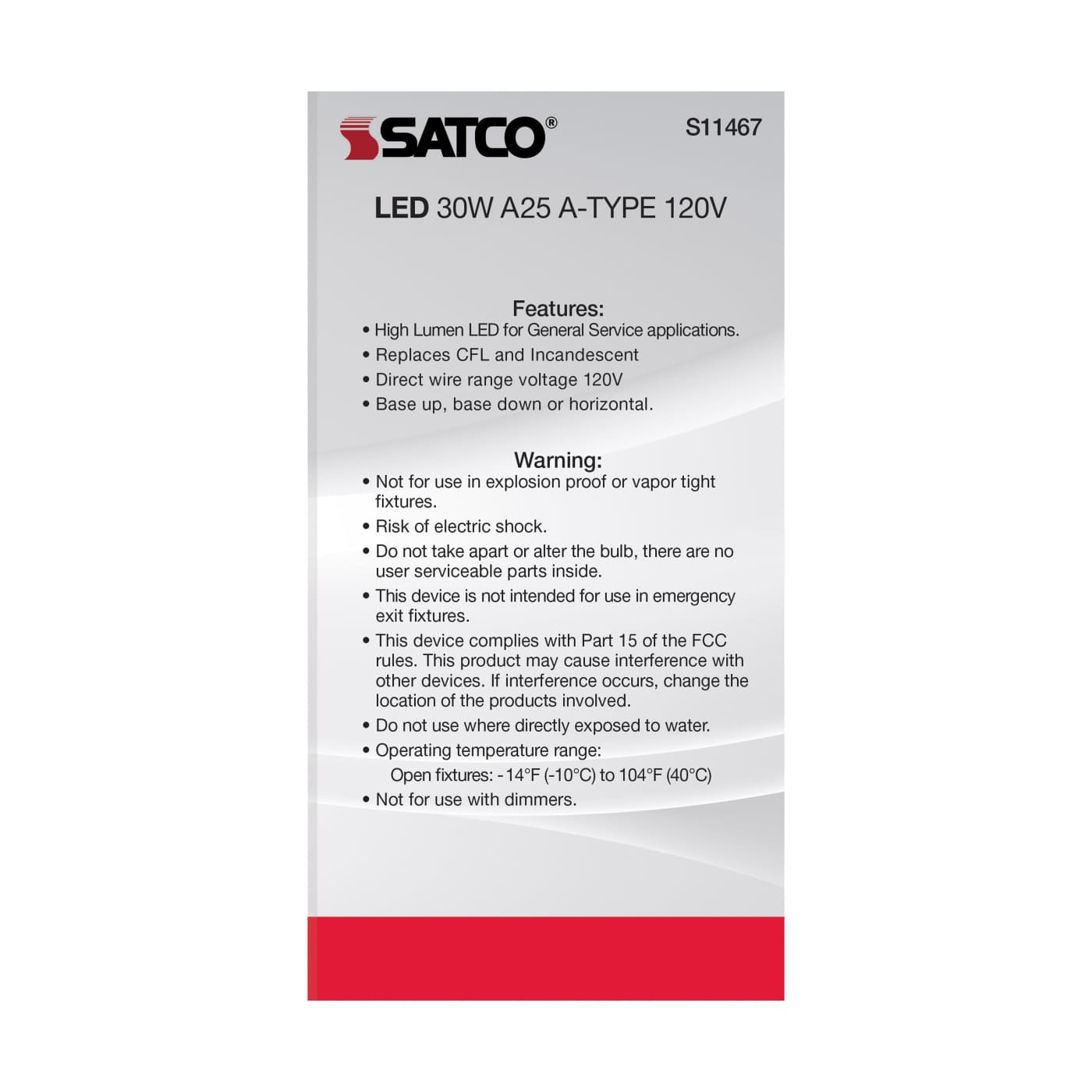 30A25/LED/850/120V/ND - S11467