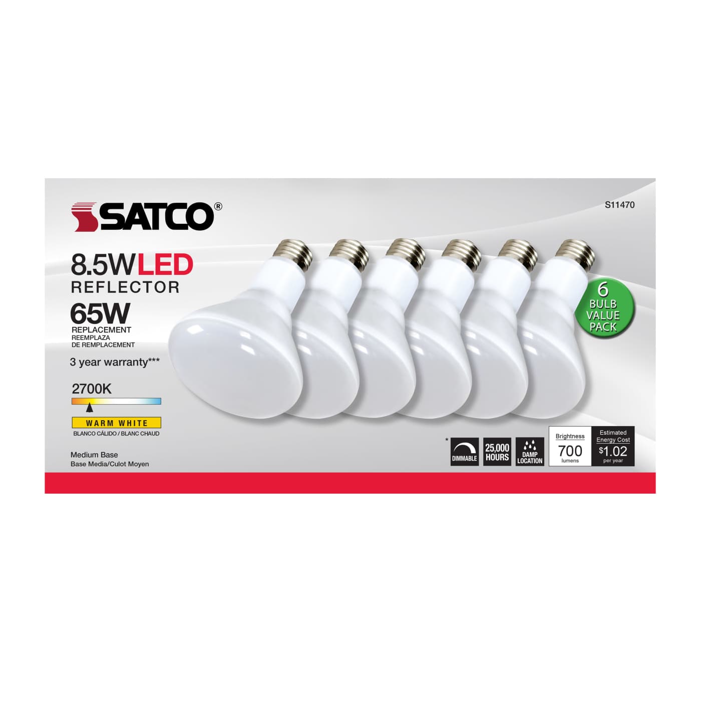 8.5BR30/LED/827/120V/6PK - S11470