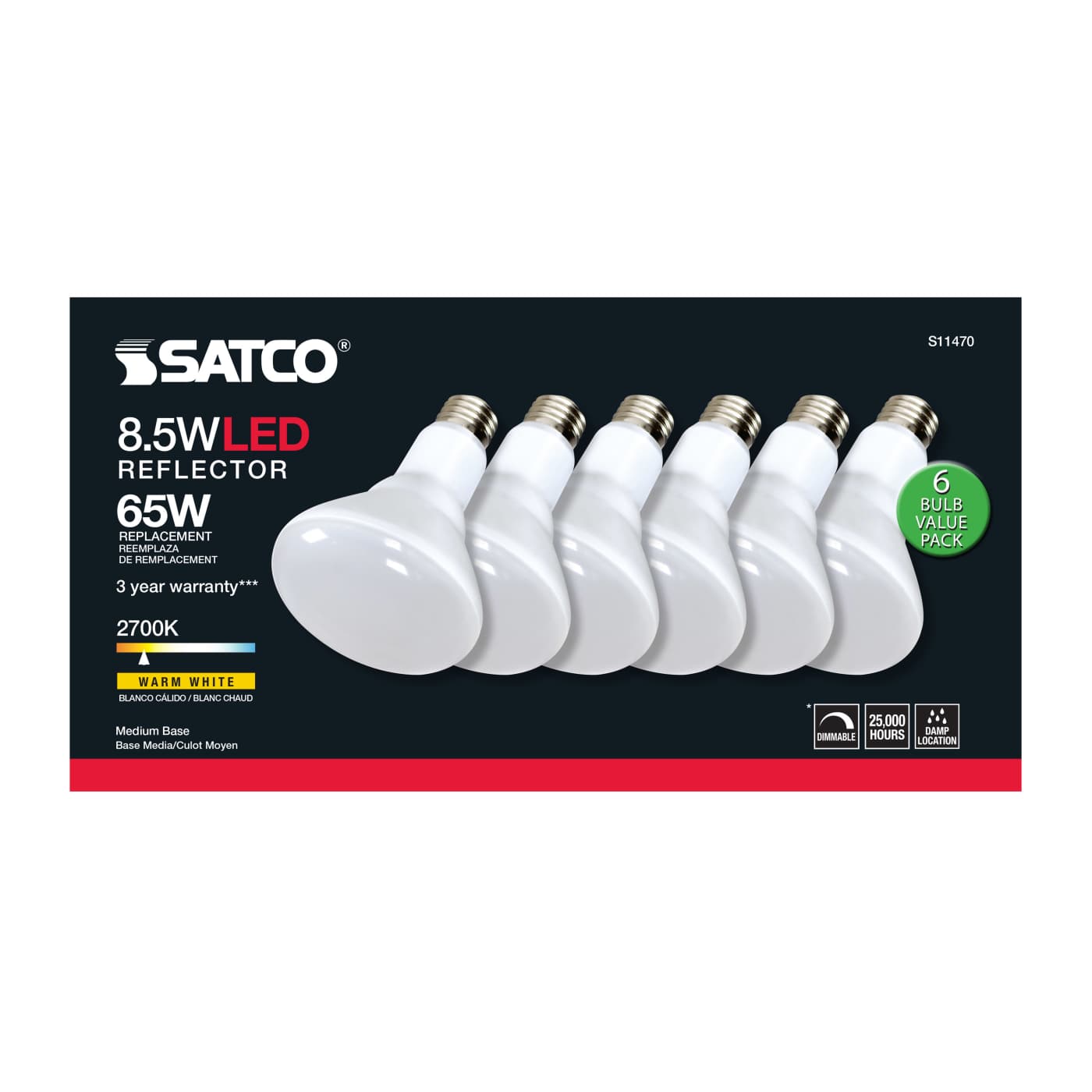 8.5BR30/LED/827/120V/6PK - S11470
