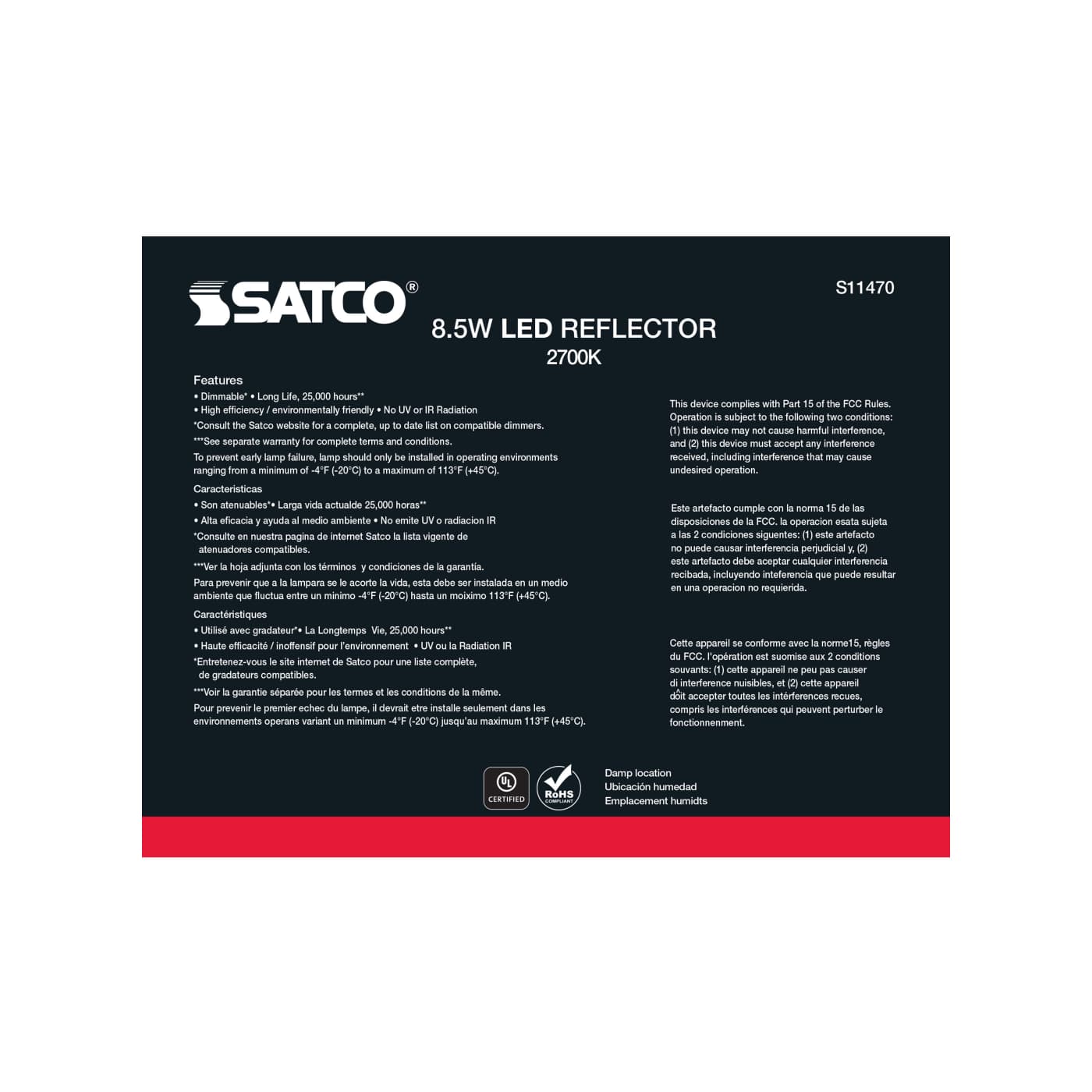 8.5BR30/LED/827/120V/6PK - S11470