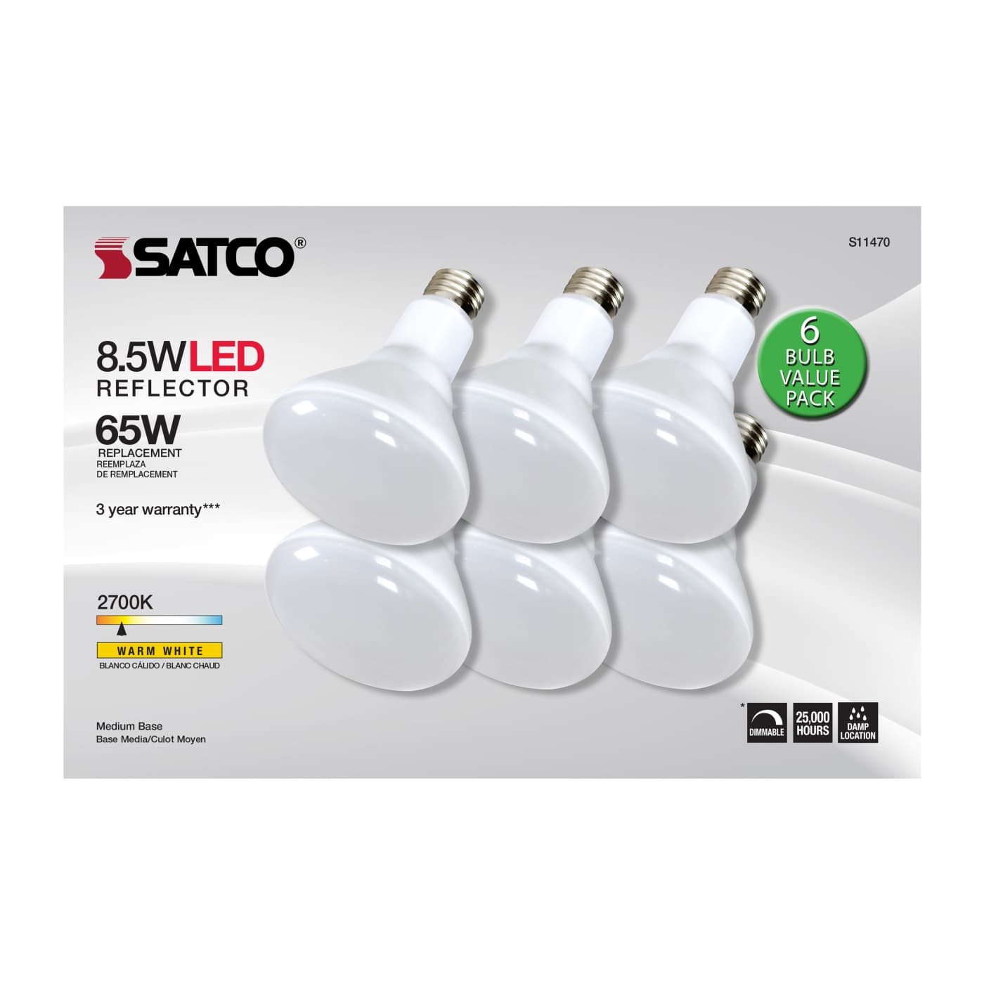 8.5BR30/LED/827/120V/6PK - S11470