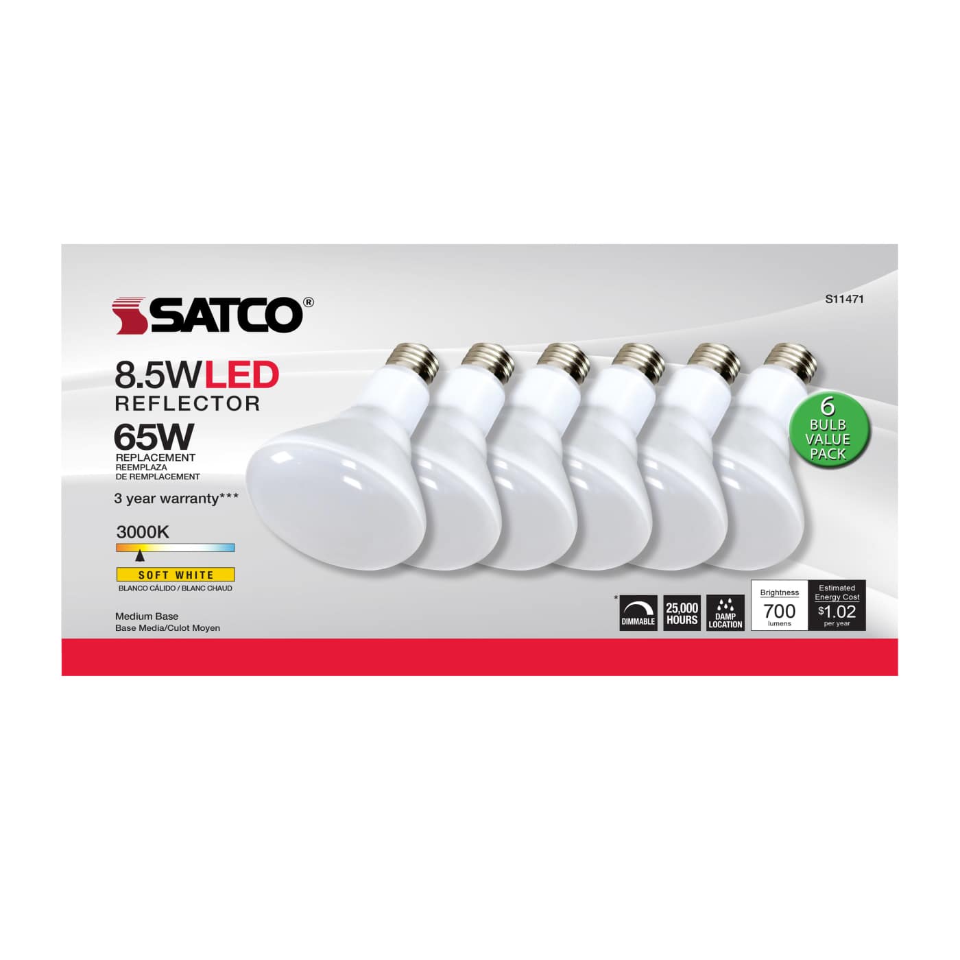 8.5BR30/LED/830/120V/6PK - S11471