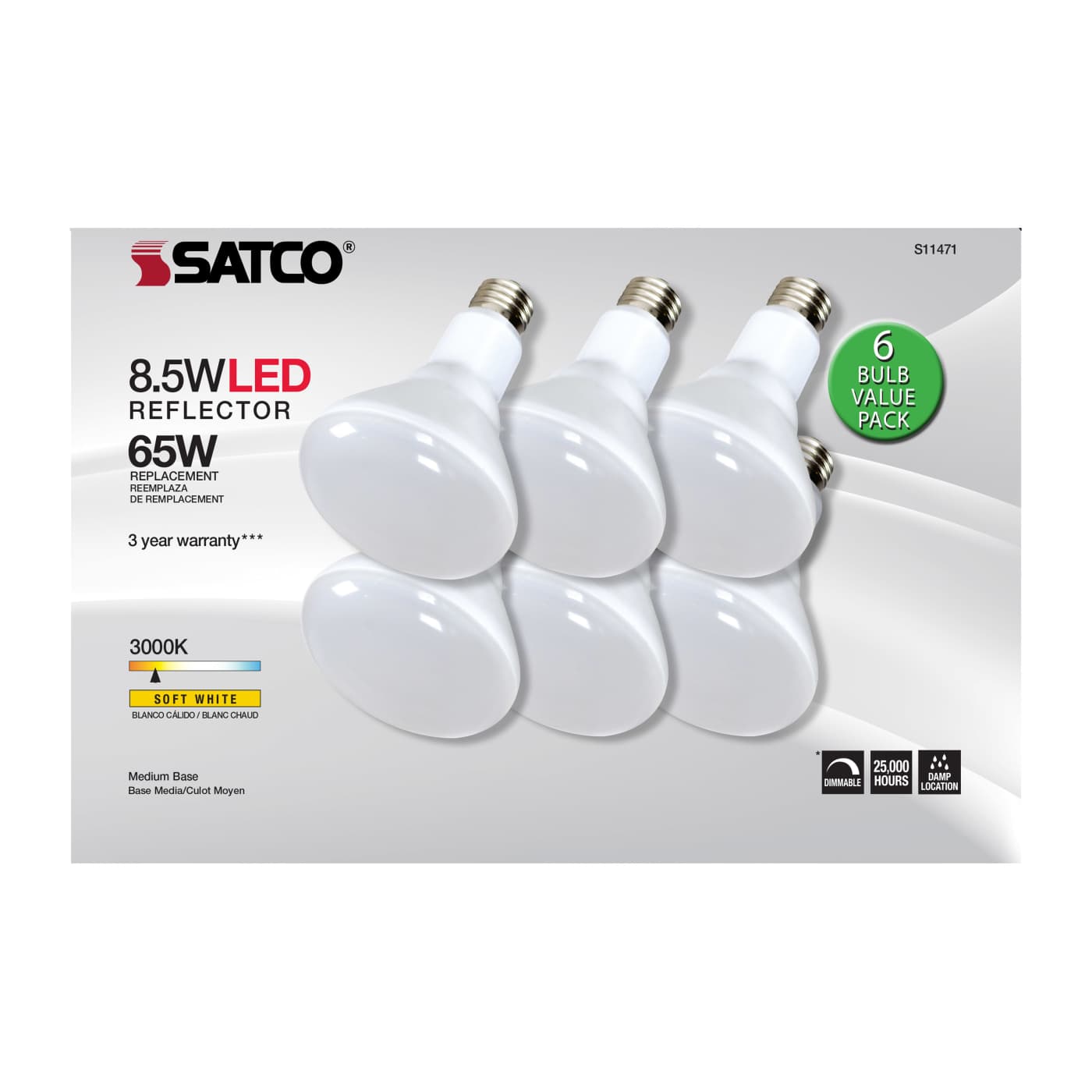8.5BR30/LED/830/120V/6PK - S11471