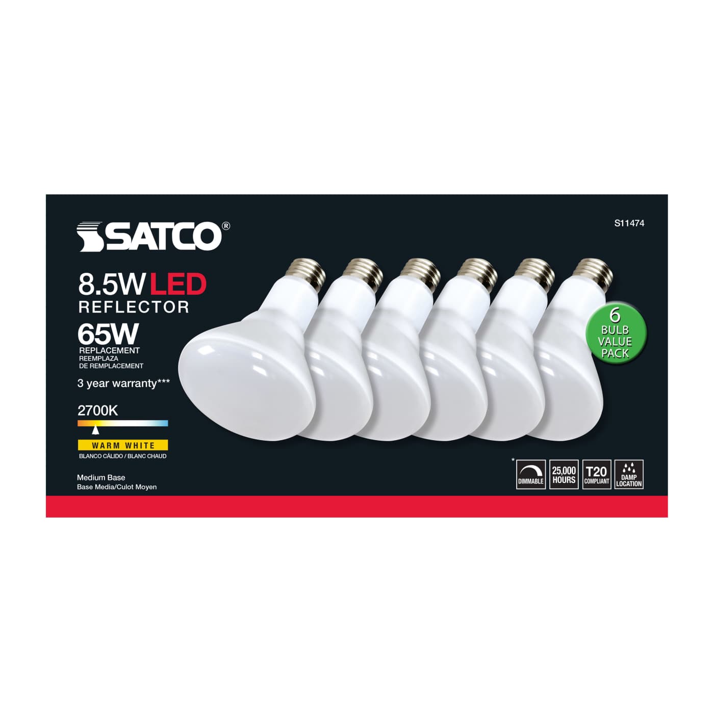 8.5BR30/LED/927/120V/6PK - S11474