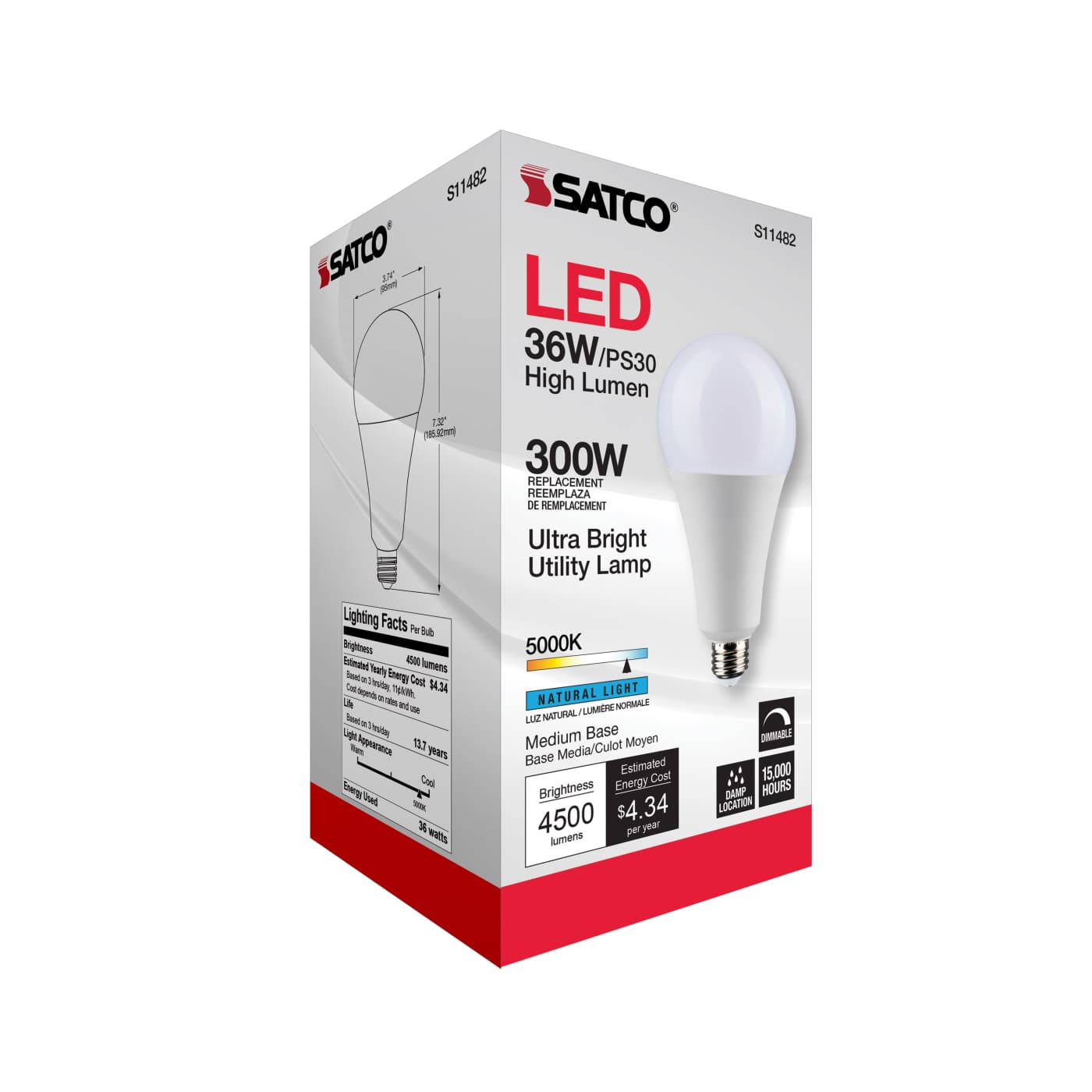 36PS30/LED/850/120V/DIM/E26 - S11482