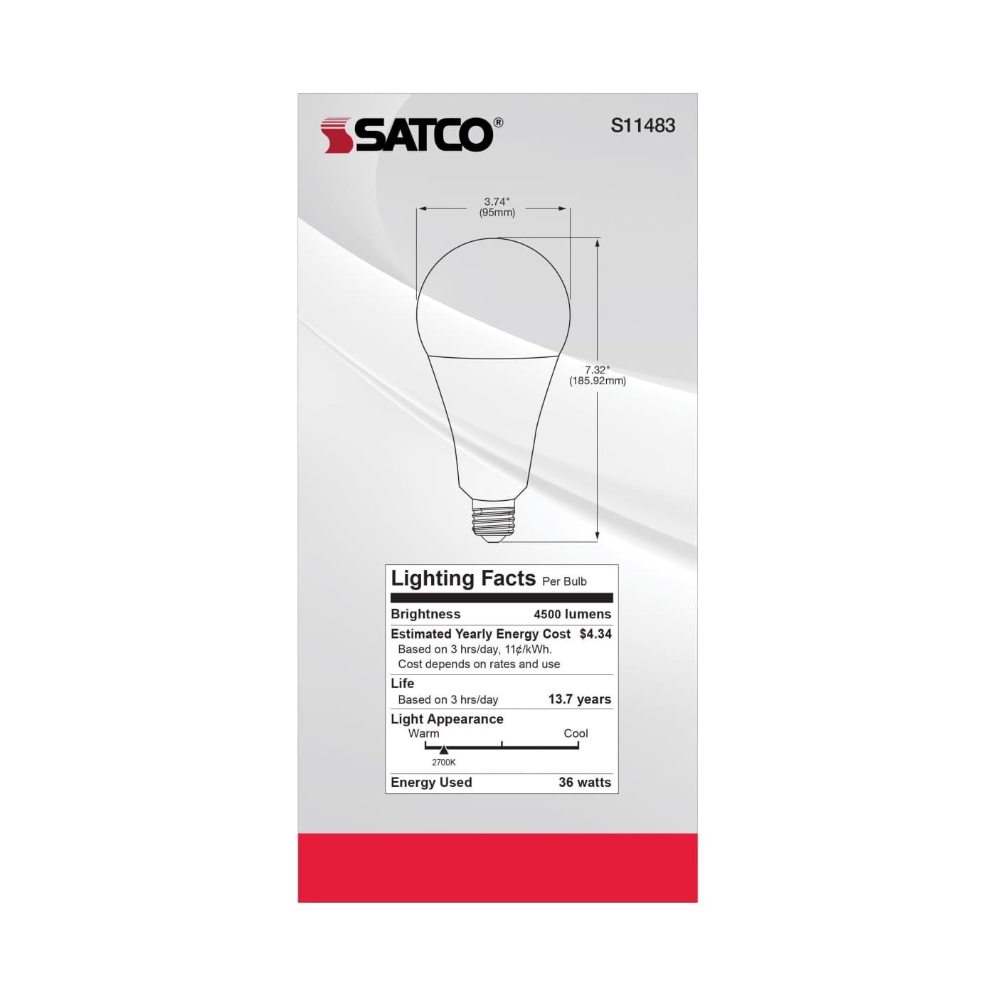 36PS30/LED/827/120V/DIM/E39 - S11483