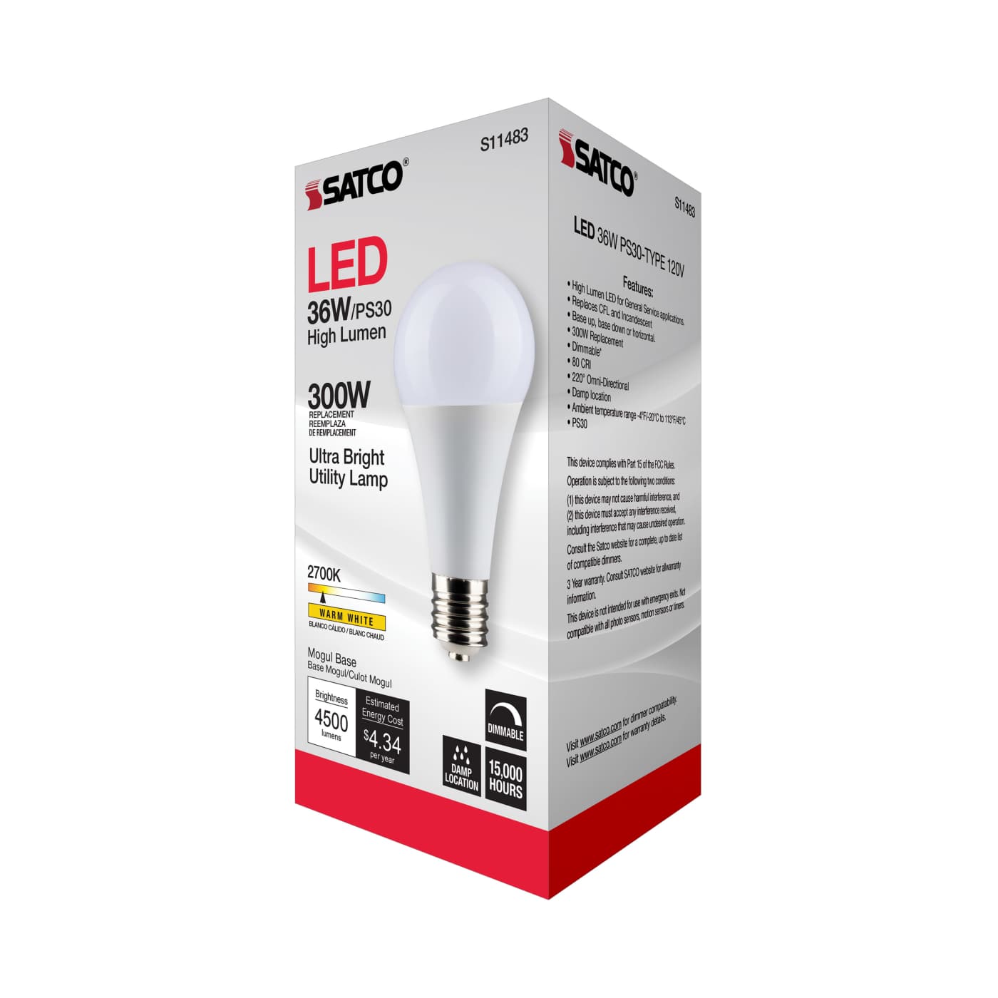 36PS30/LED/827/120V/DIM/E39 - S11483