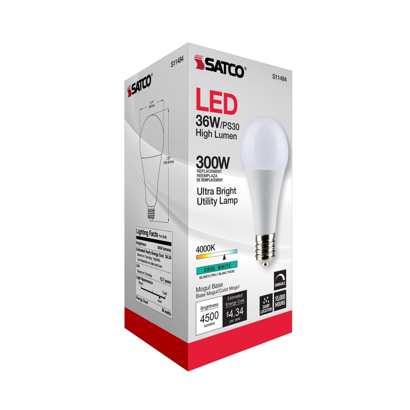 36PS30/LED/840/120V/DIM/E39 - S11484