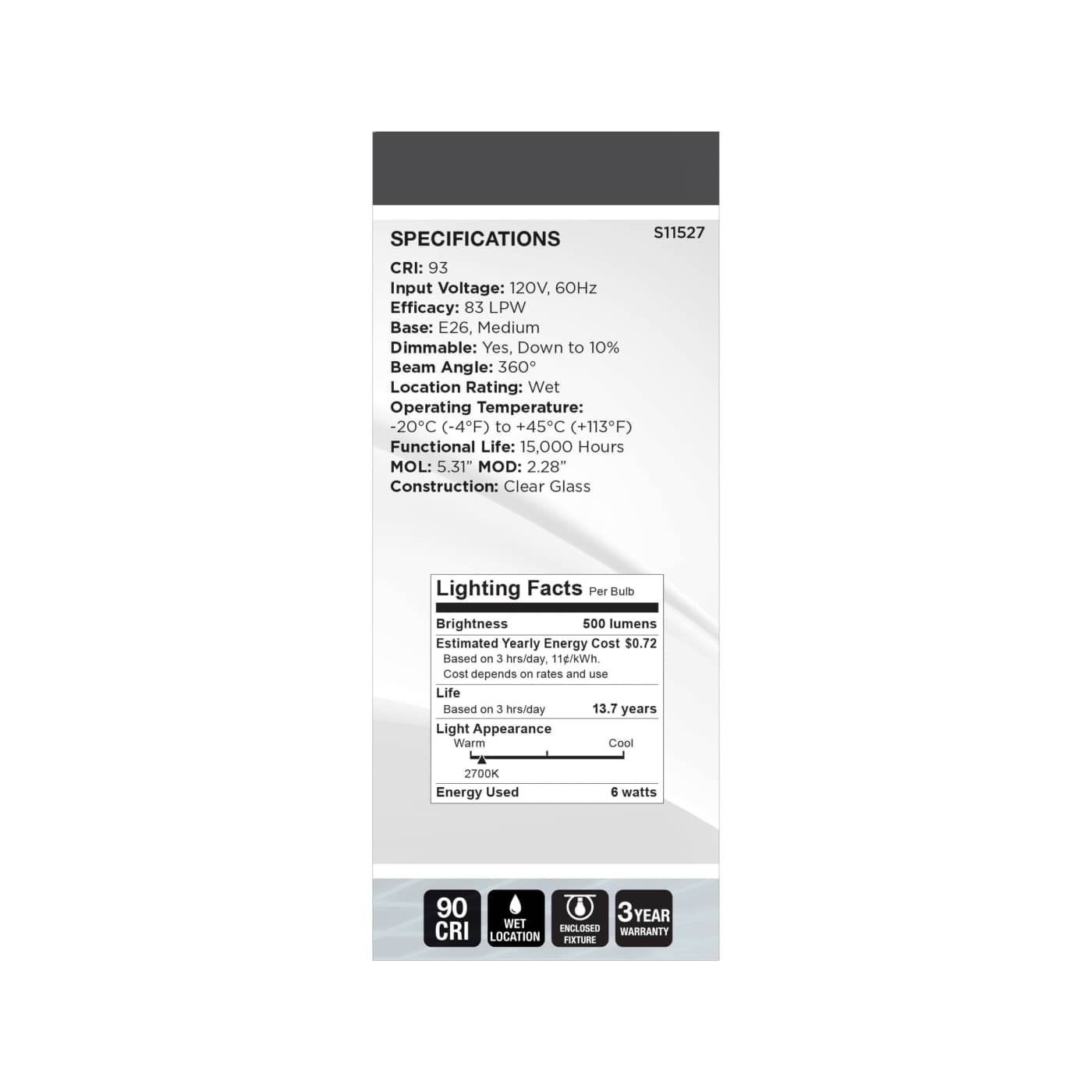 6ST19/CL/LED-GF/LOOP/927/120V - S11527