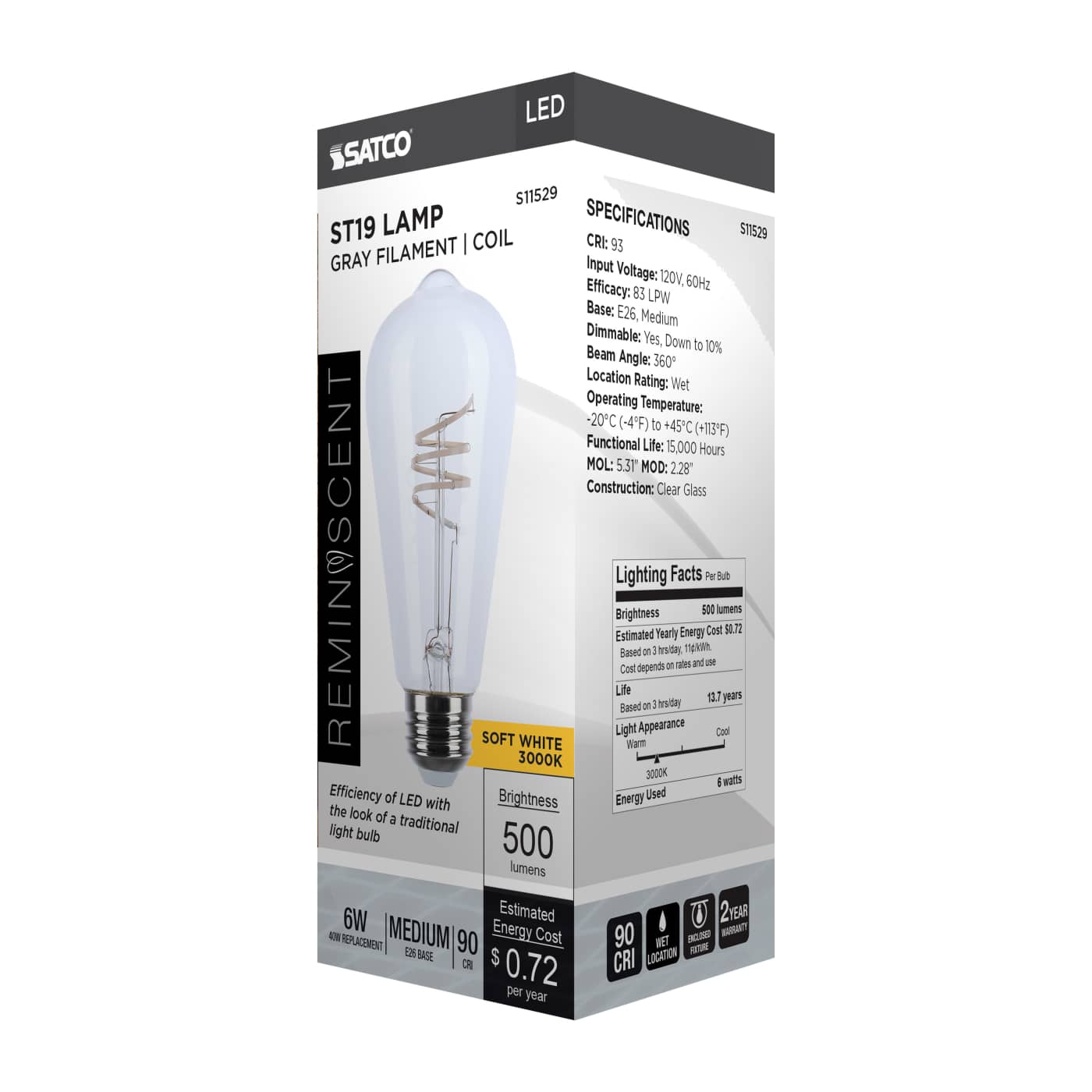 6ST19/CL/LED-GF/COIL/930/E26 - S11529