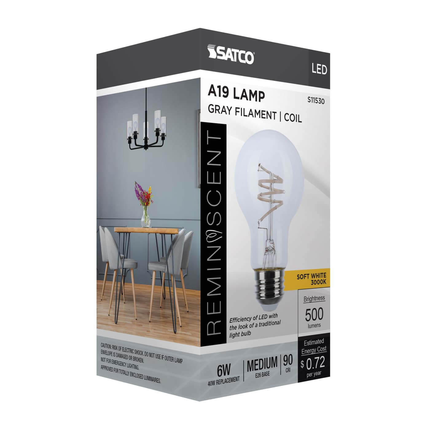 6A19/CL/LED-GF/COIL/930/E26 - S11530