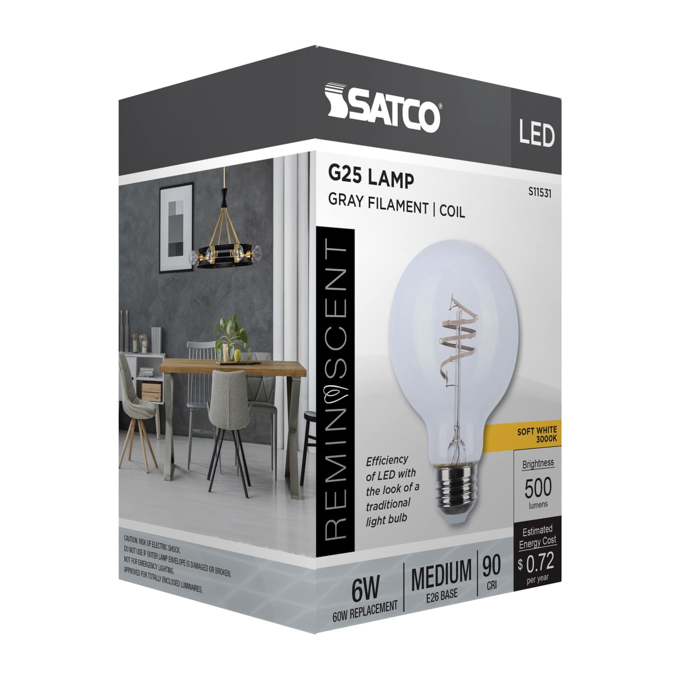 6G25/CL/LED-GF/COIL/930/E26 - S11531