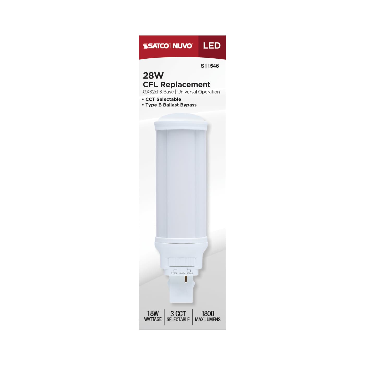 18W/LED/CFL/3CCT/BP/GX32D-3 - S11546