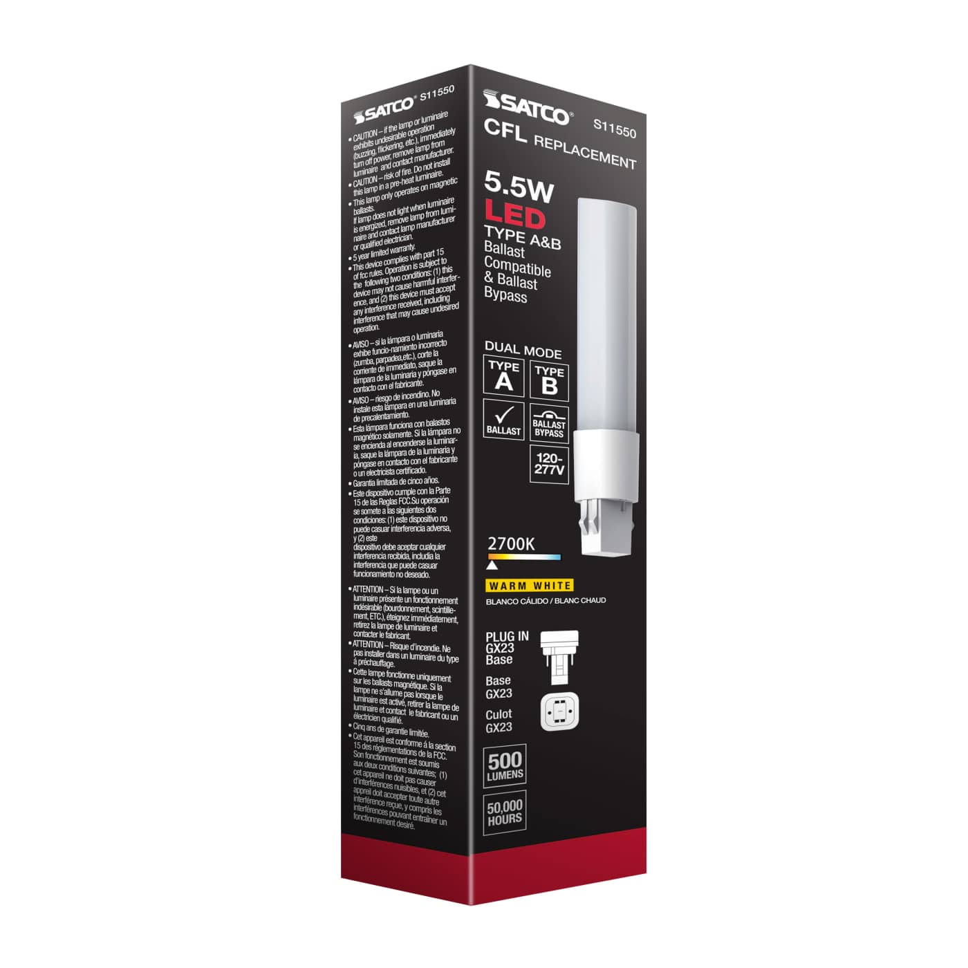 5.5W/LED/CFL/827/2P/DUAL - S11550