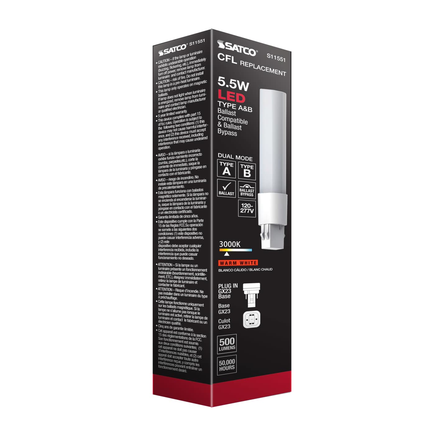 5.5W/LED/CFL/830/2P/DUAL - S11551