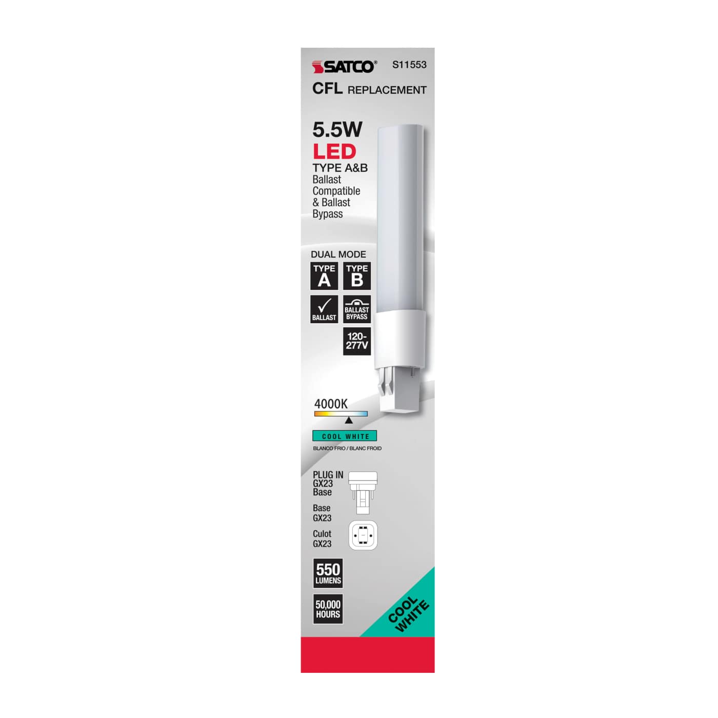 5.5W/LED/CFL/840/2P/DUAL - S11553