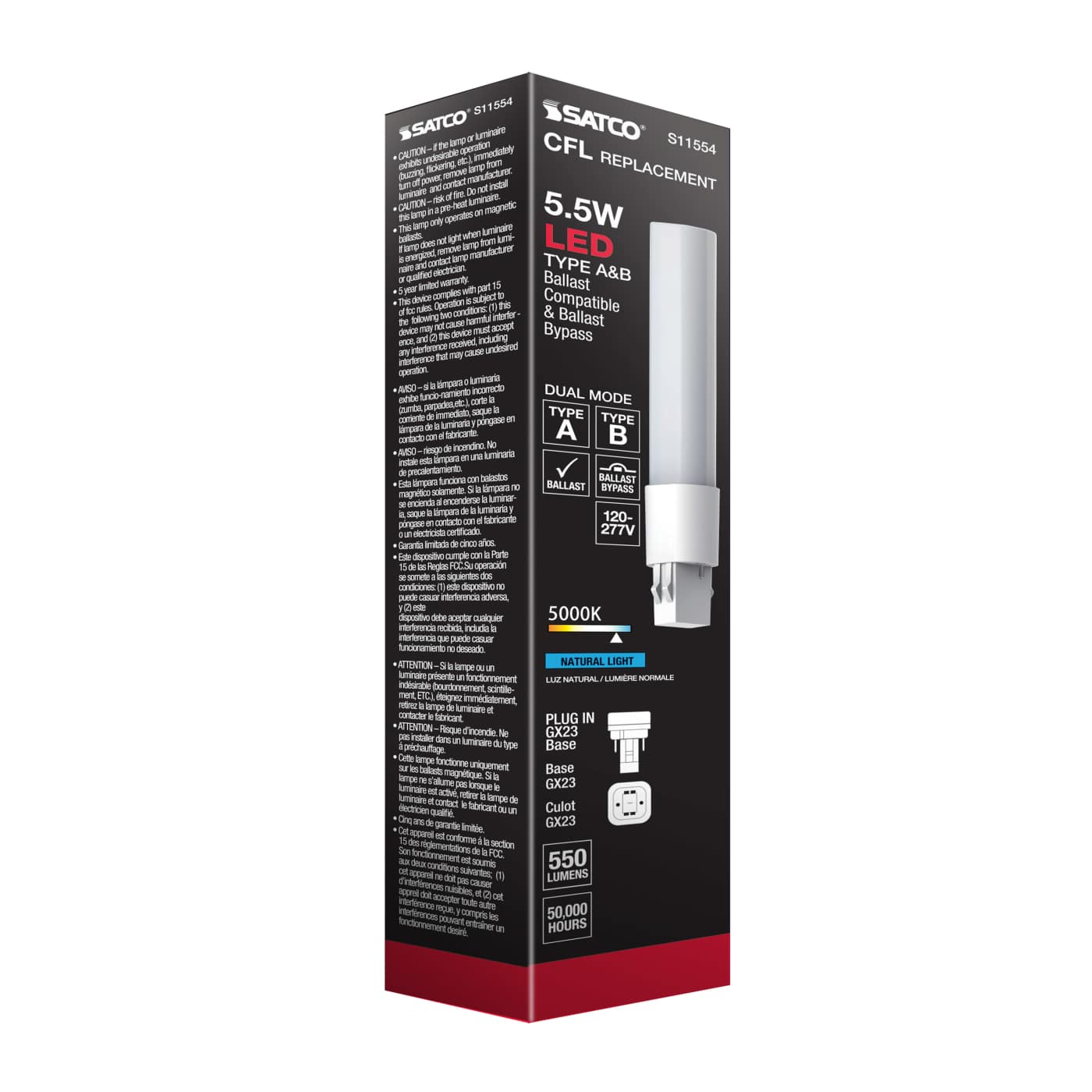 5.5W/LED/CFL/850/2P/DUAL - S11554