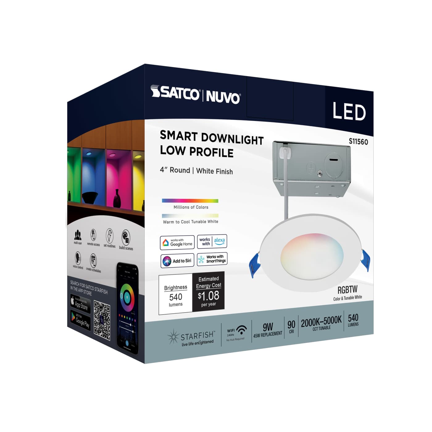 9WLED/DW/4/RGBTW/RND/WH - S11560