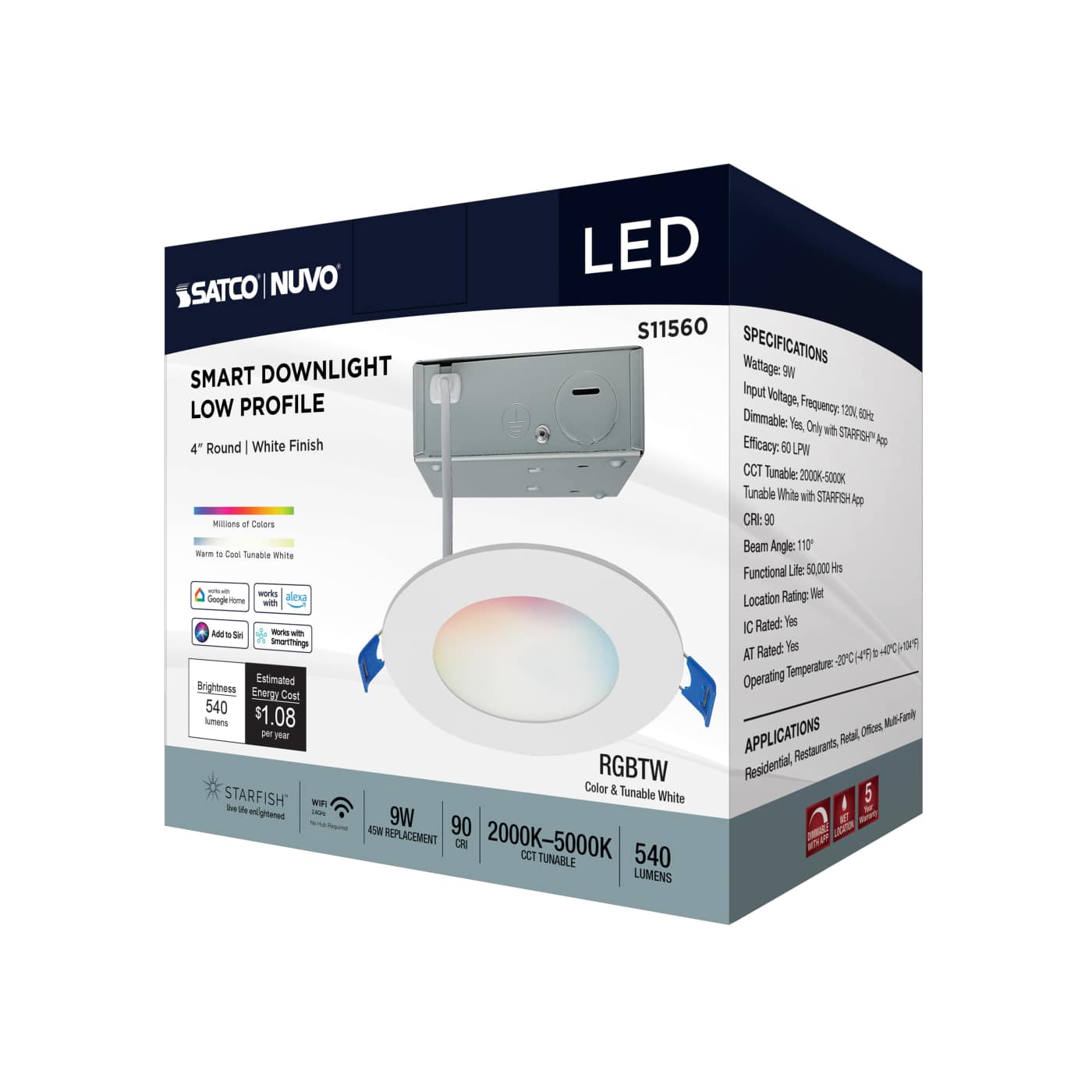 9WLED/DW/4/RGBTW/RND/WH - S11560