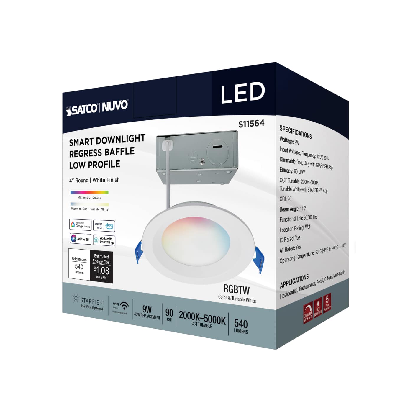 9WLED/DW/4/RGBTW/RND/RD/WH - S11564