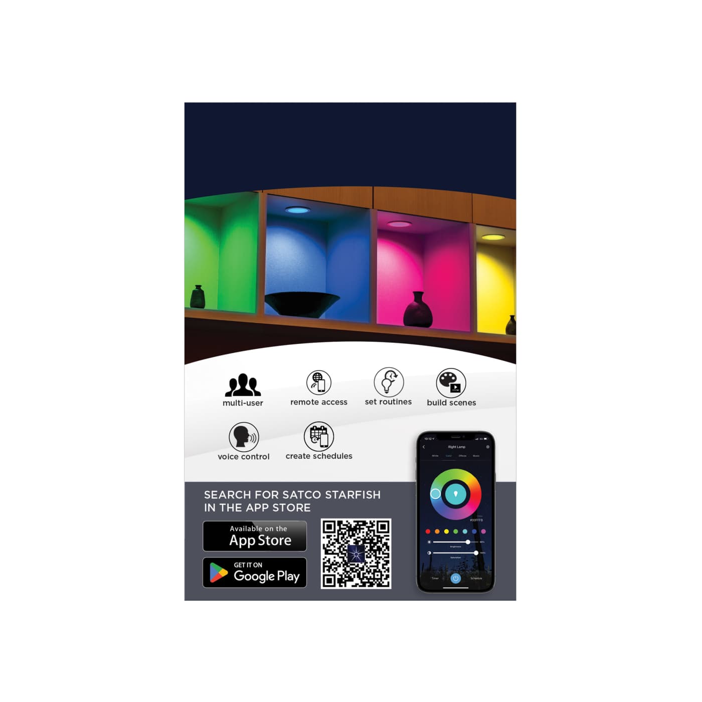 9WLED/DW/4/RGBTW/SQ/RD/WH - S11565