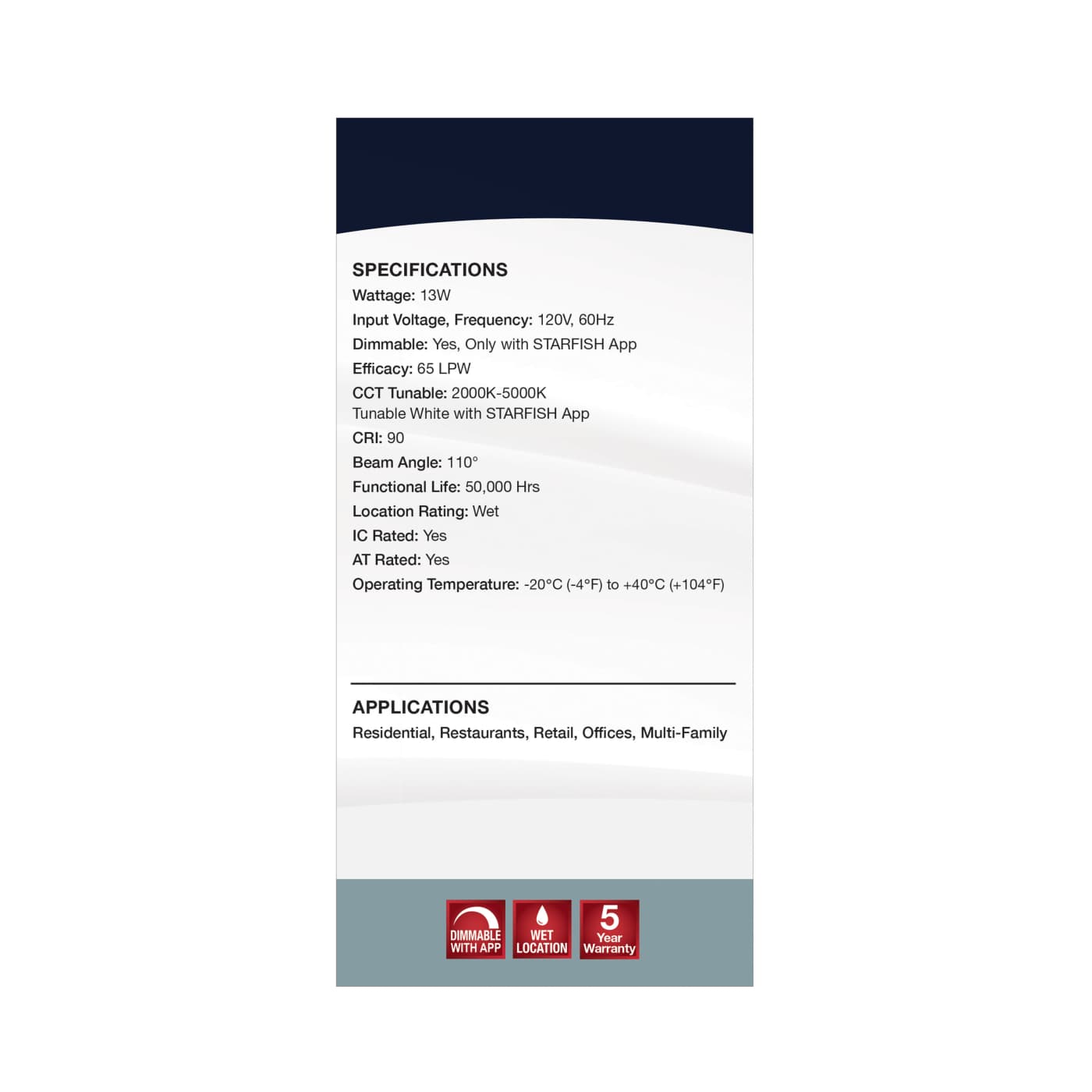 13WLED/RDL/5-6/RGBTW/RND/WH - S11570