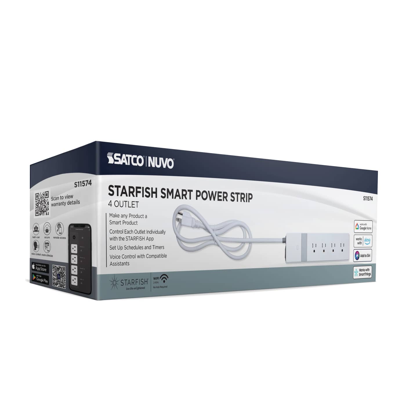 4 OUTLET POWER STRIP/SF - S11574