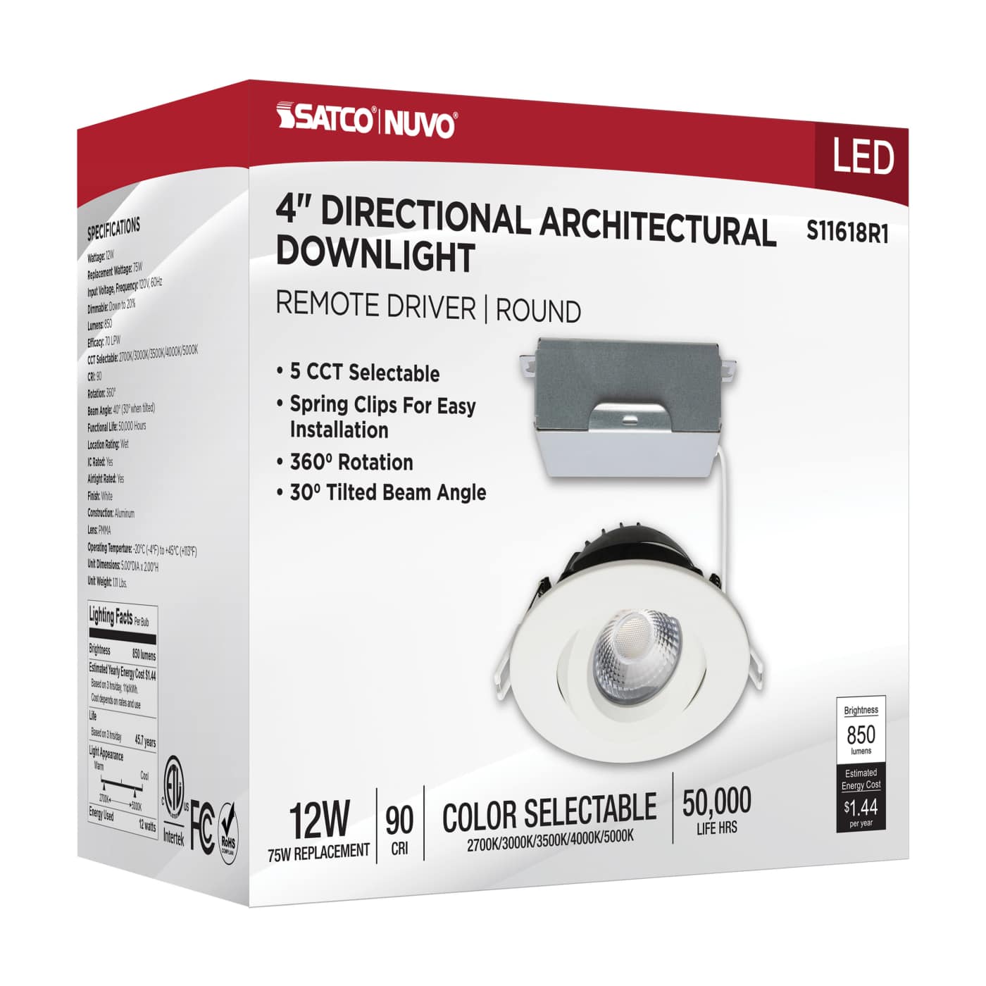 12W/DW/GBL/4/CCT/RND/RD/WH - S11618R1