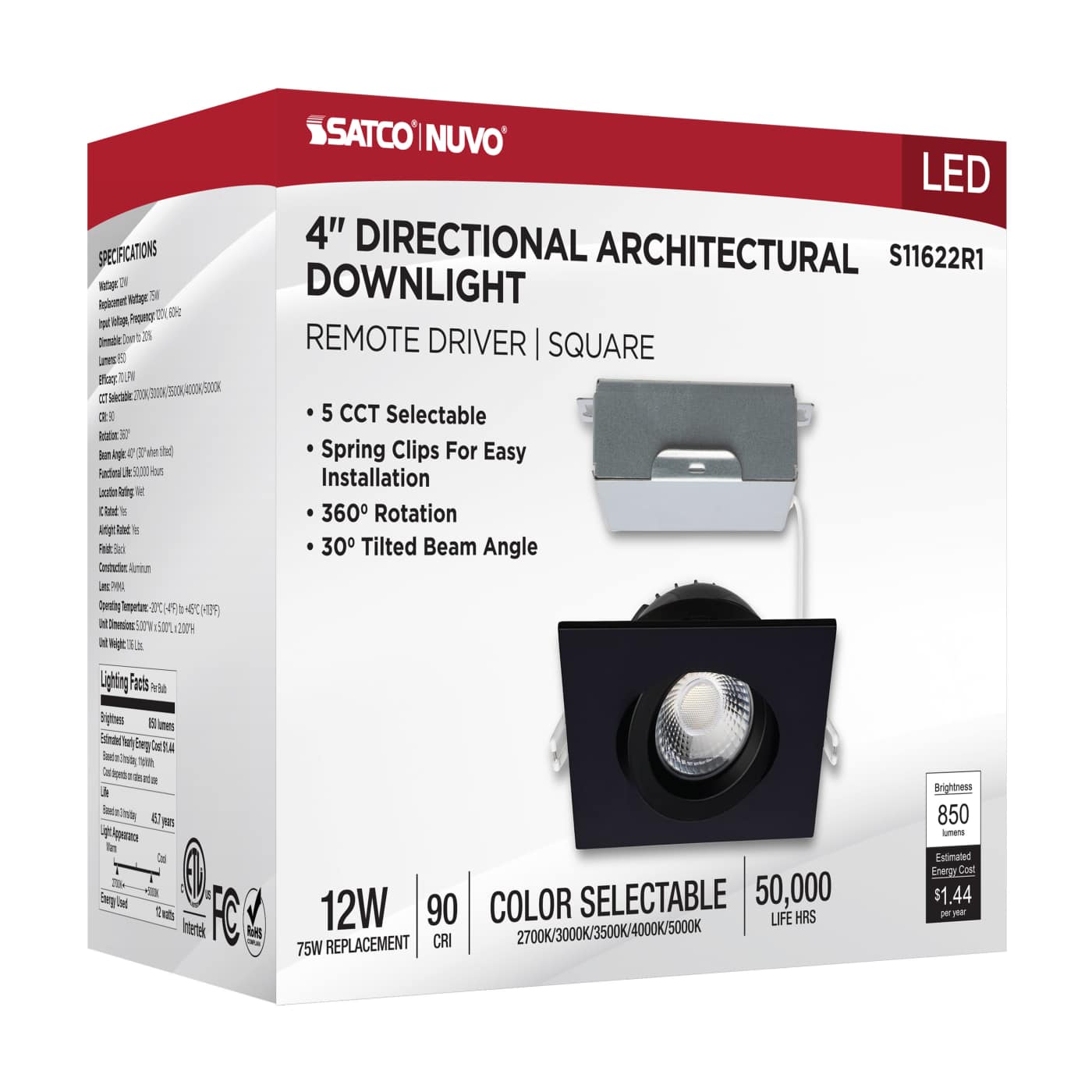 12W/DW/GBL/4/CCT/SQ/RD/BK - S11622R1