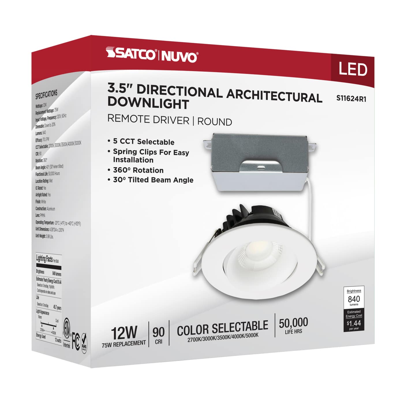 12W/DW/GBL/3.5/CCT/RND/RD/WH - S11624R1