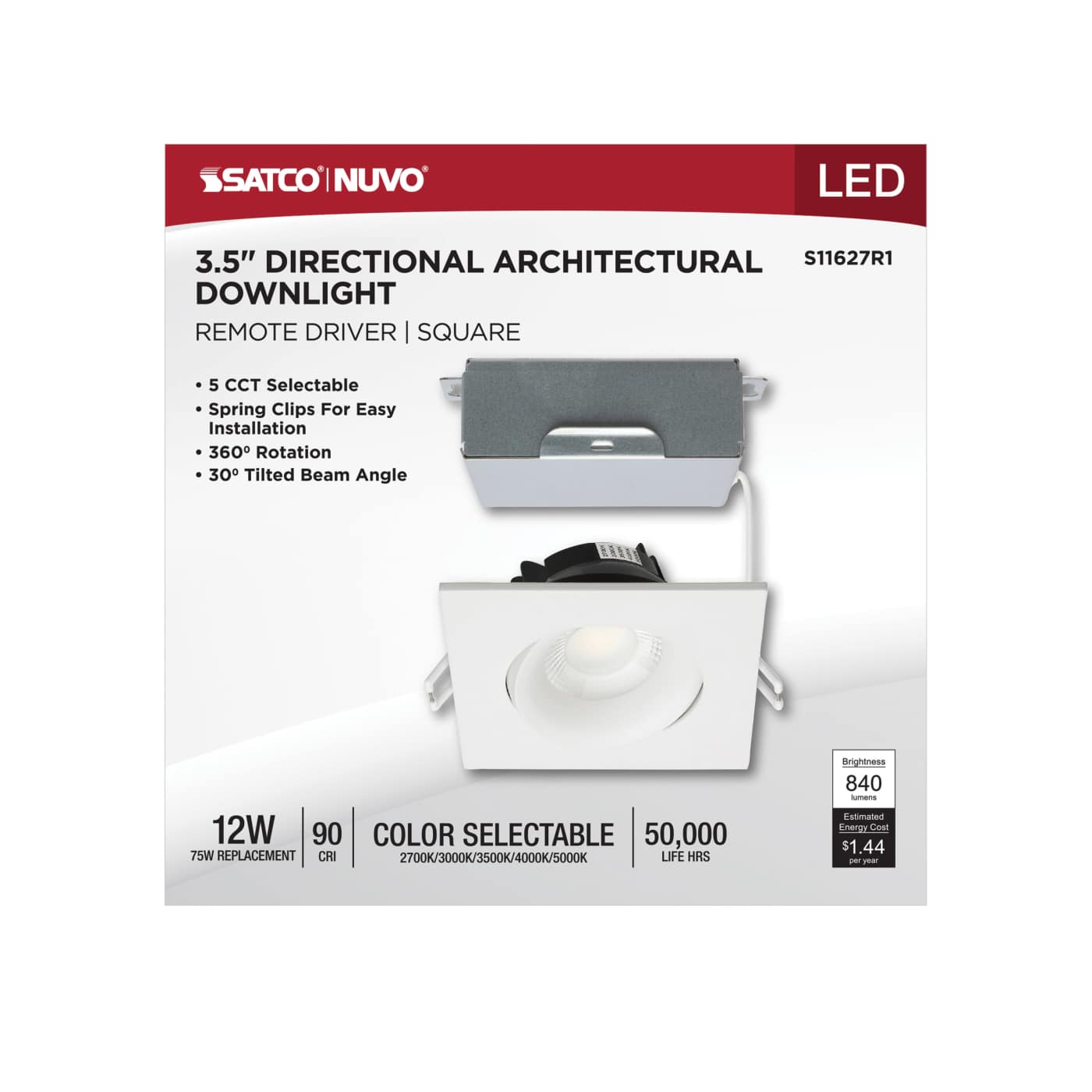 12W/DW/GBL/3.5/CCT/SQ/RD/WH - S11627R1