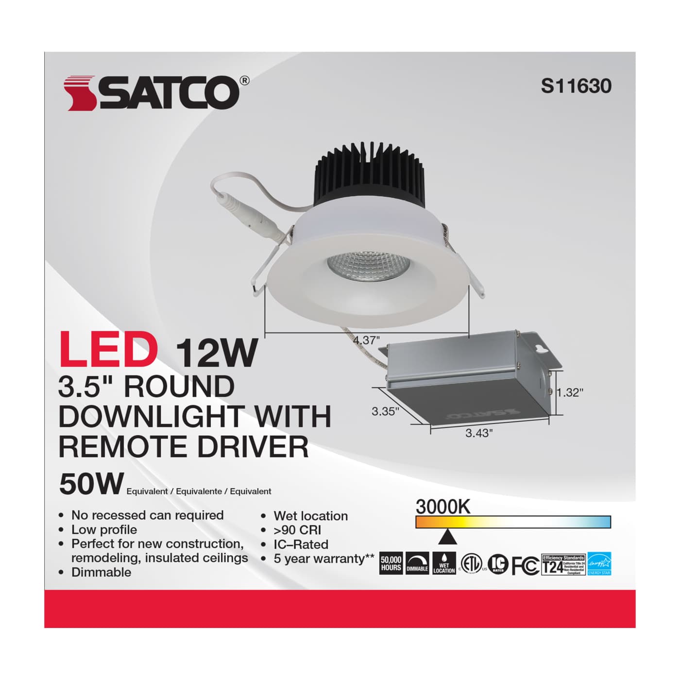 12WLED/DW/DNL3/930/RND/RD/WH - S11630