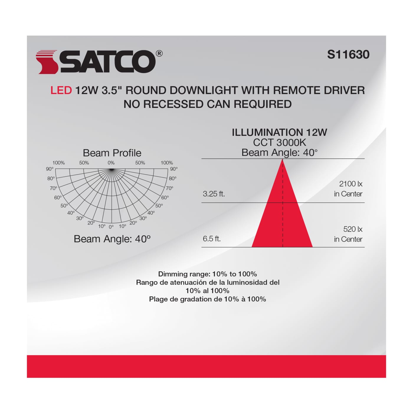 12WLED/DW/DNL3/930/RND/RD/WH - S11630