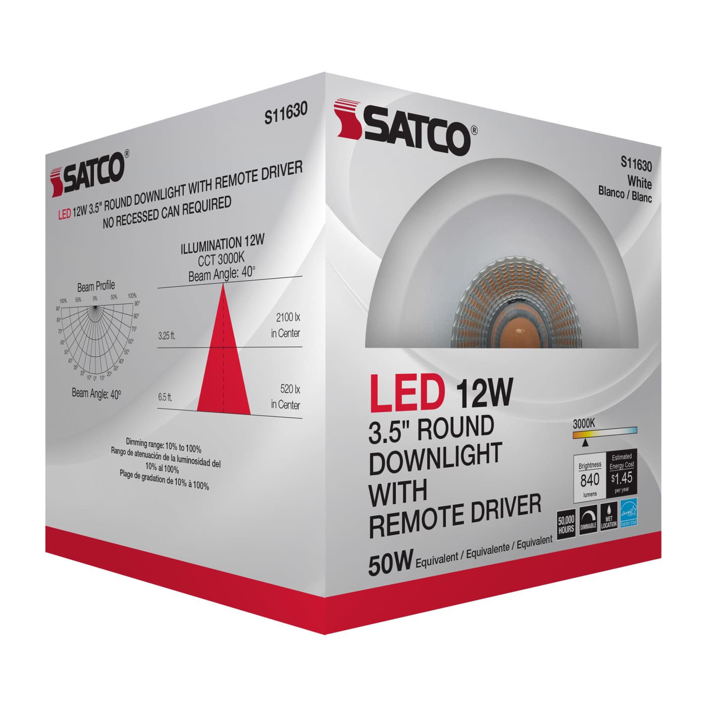 12WLED/DW/DNL3/930/RND/RD/WH - S11630