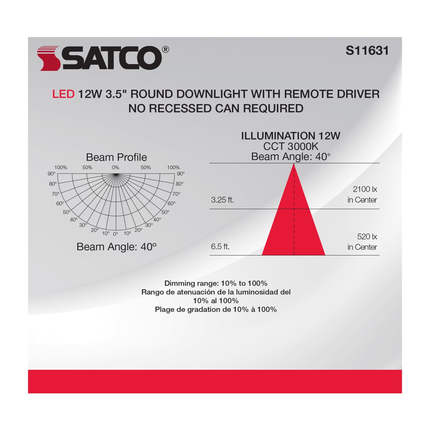 12WLED/DW/DNL3/930/RND/RD/BK - S11631