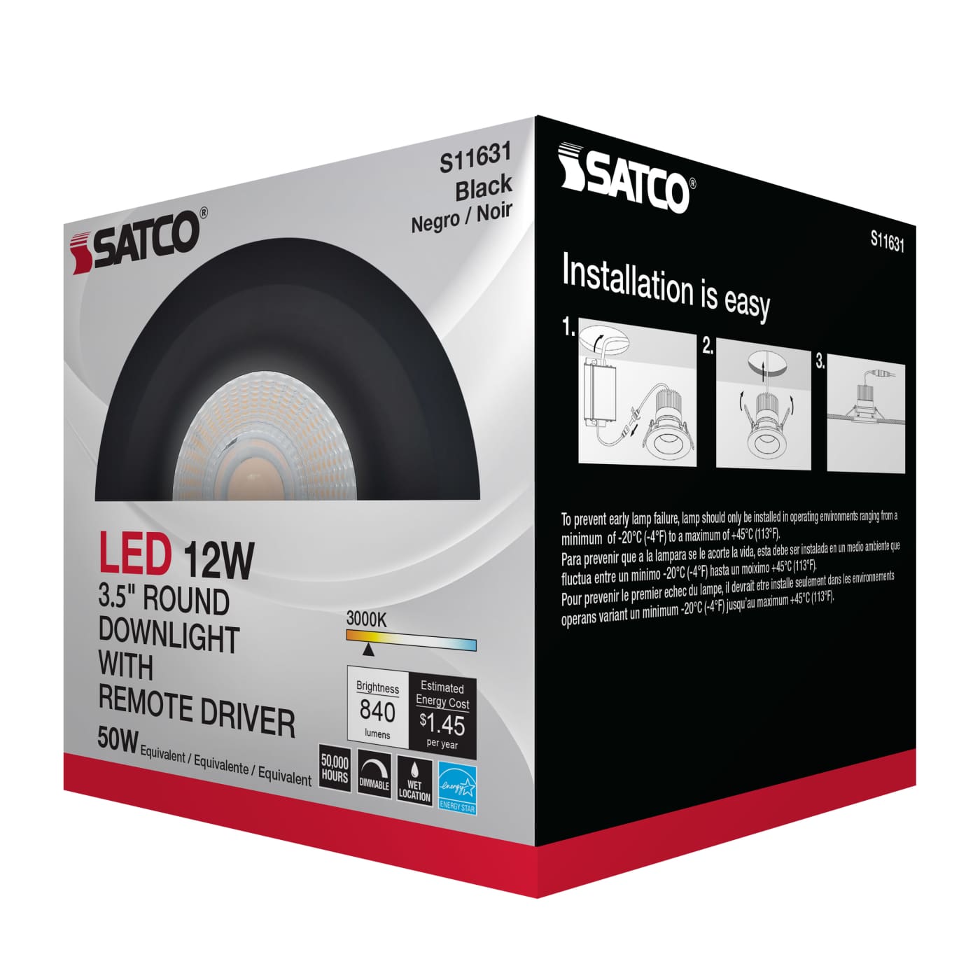 12WLED/DW/DNL3/930/RND/RD/BK - S11631