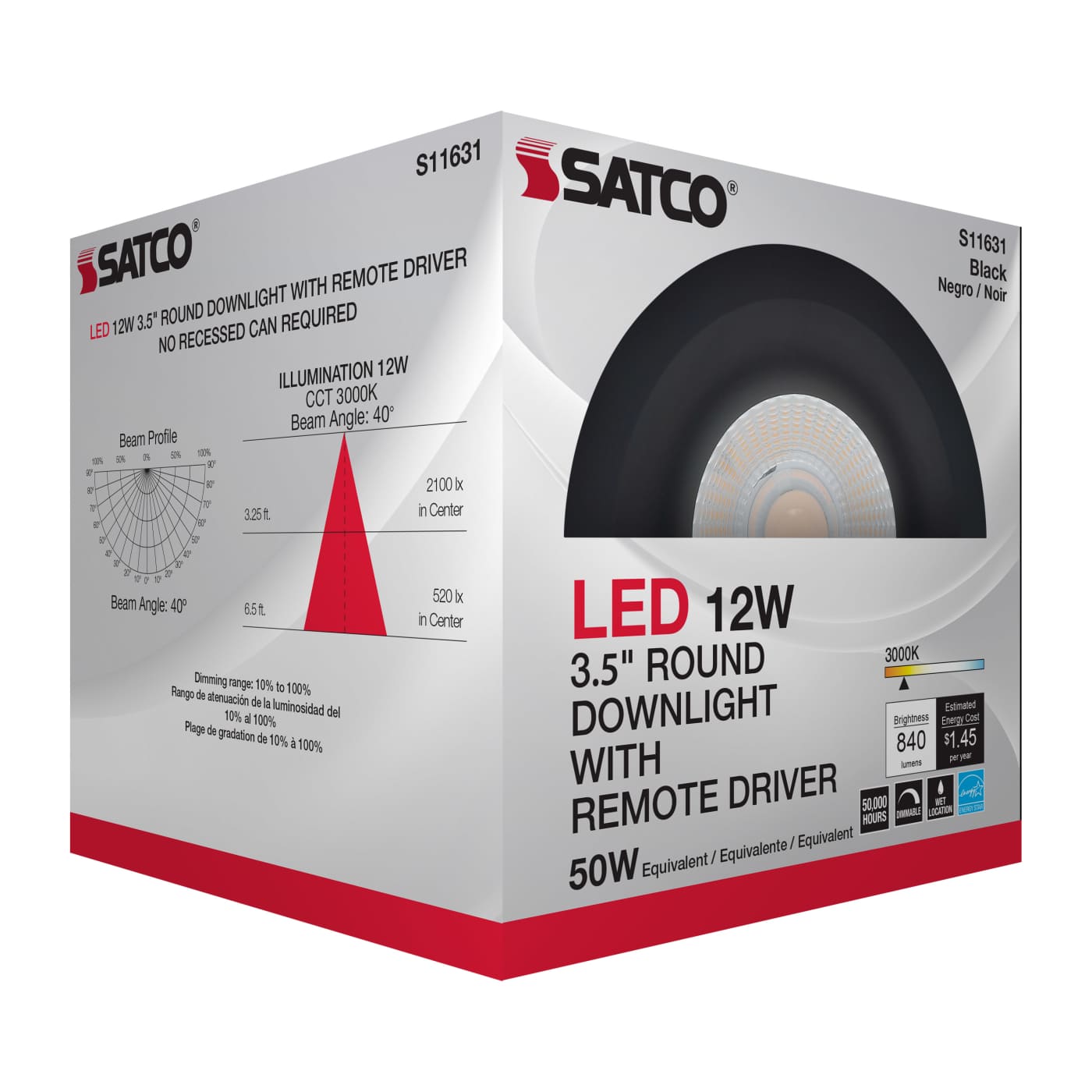 12WLED/DW/DNL3/930/RND/RD/BK - S11631