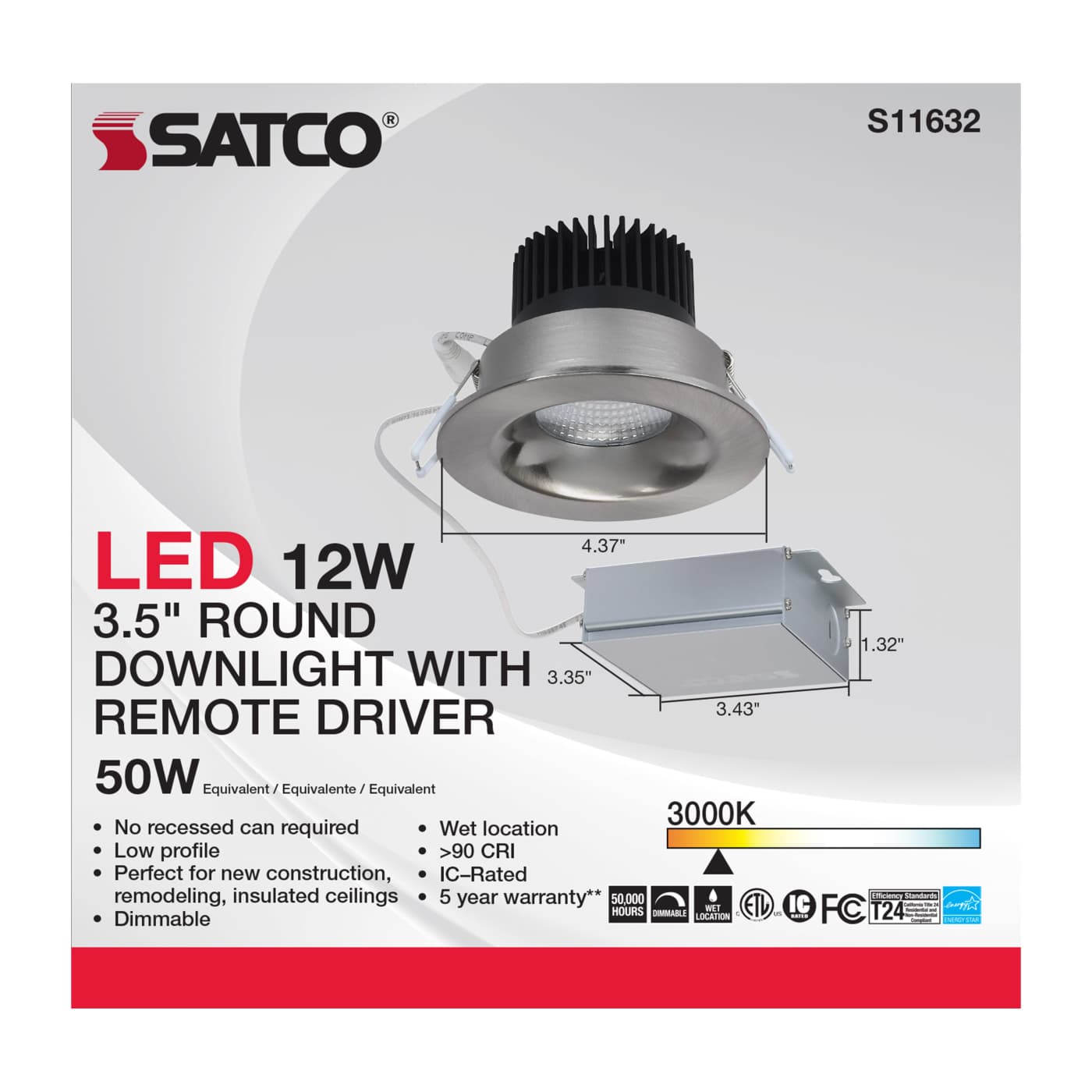 12WLED/DW/DNL3/930/RND/RD/BN - S11632