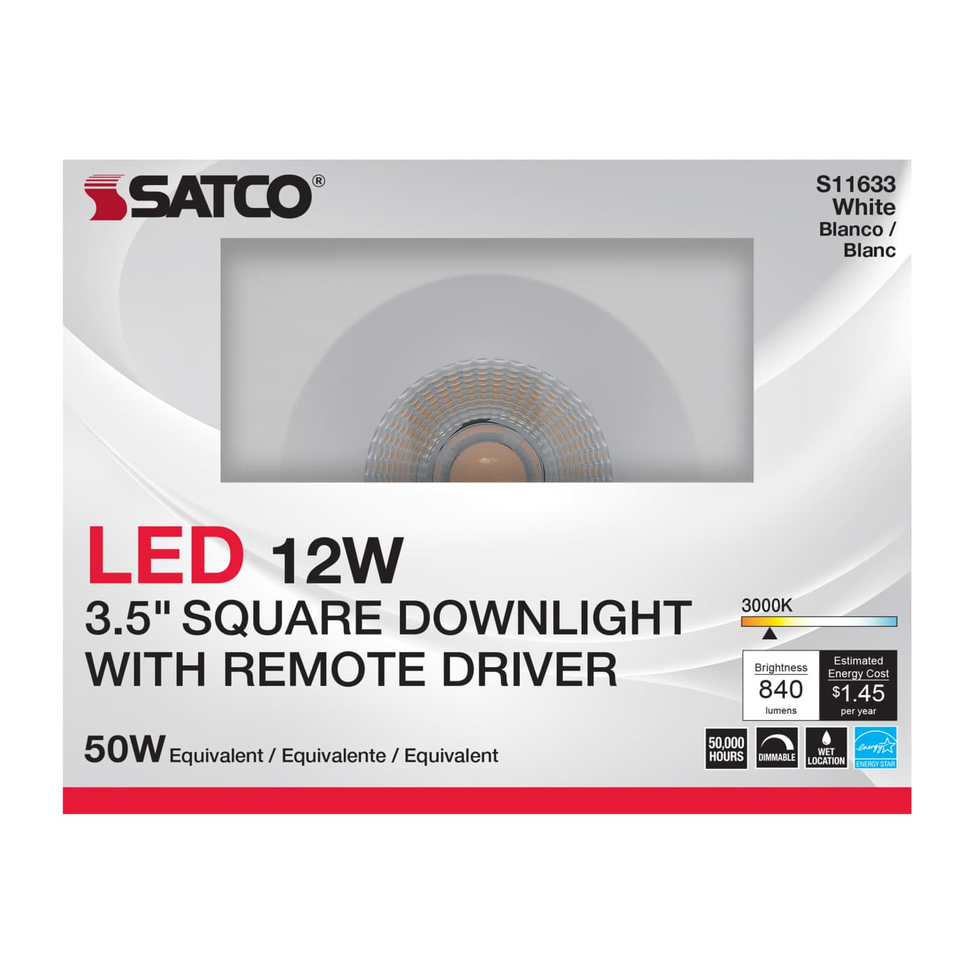 12WLED/DW/DNL3/930/SQ/RD/WH - S11633