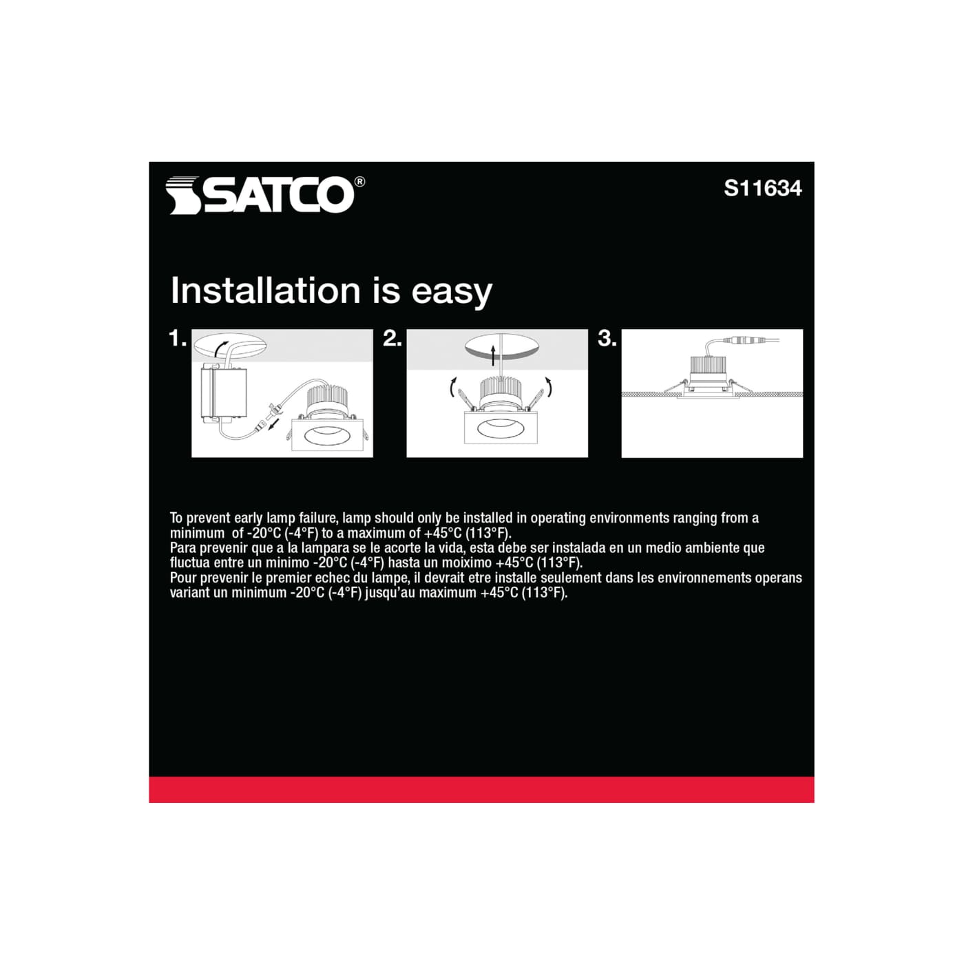 12WLED/DW/DNL3/930/SQ/RD/BK - S11634