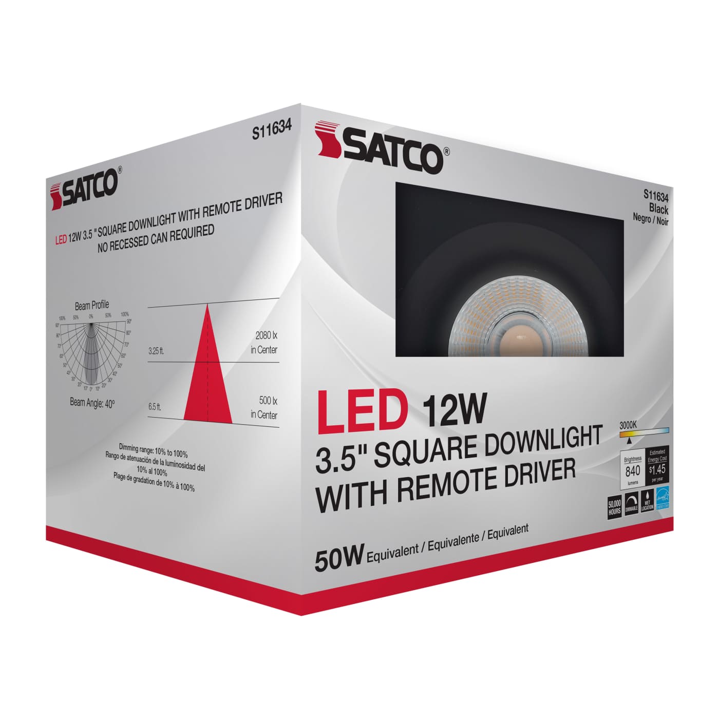 12WLED/DW/DNL3/930/SQ/RD/BK - S11634