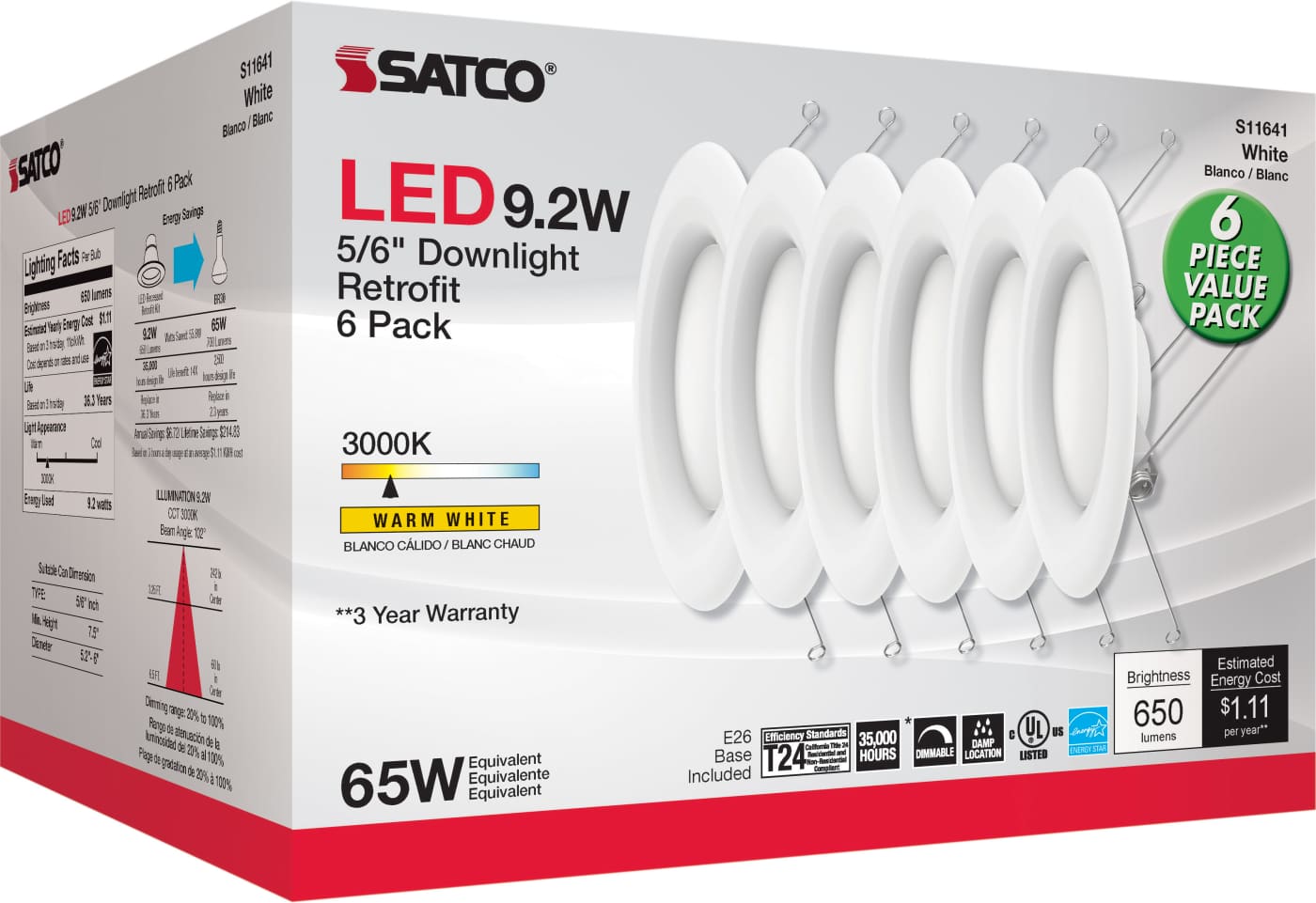 9.2WLED/RDL/5-6/930/120V/6PK - S11641