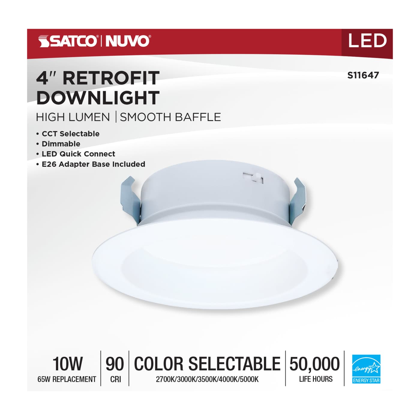 10WLED/DLR/4/CCT-SEL/RD/WH - S11647