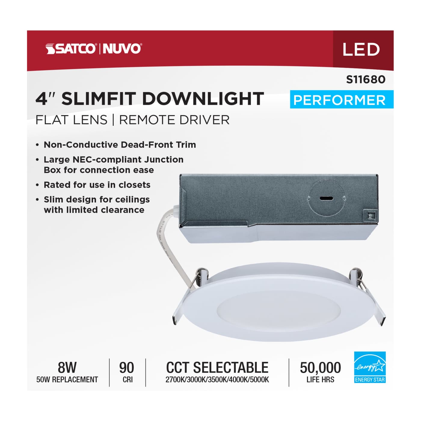 8WLED/DW/4/CCT/RND/FL/RD - S11680