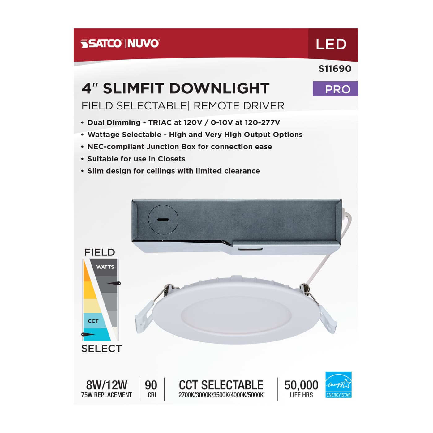 12WLED/DW/4/FS/RND/FL/DD - S11690