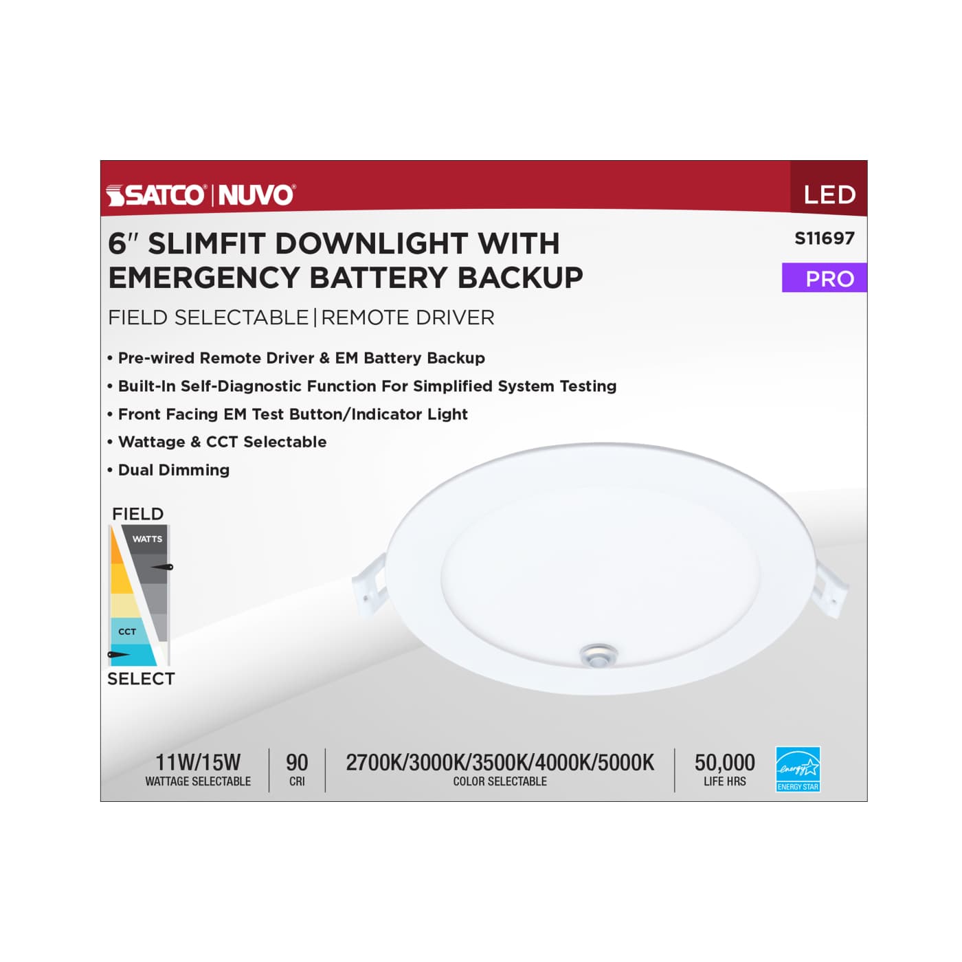 15WLED/DW/6/FS/RND/FL/DD/EM - S11697