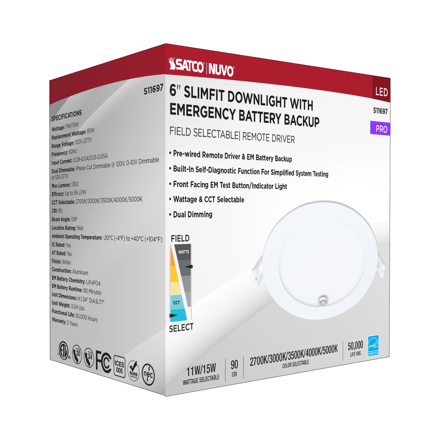 15WLED/DW/6/FS/RND/FL/DD/EM - S11697