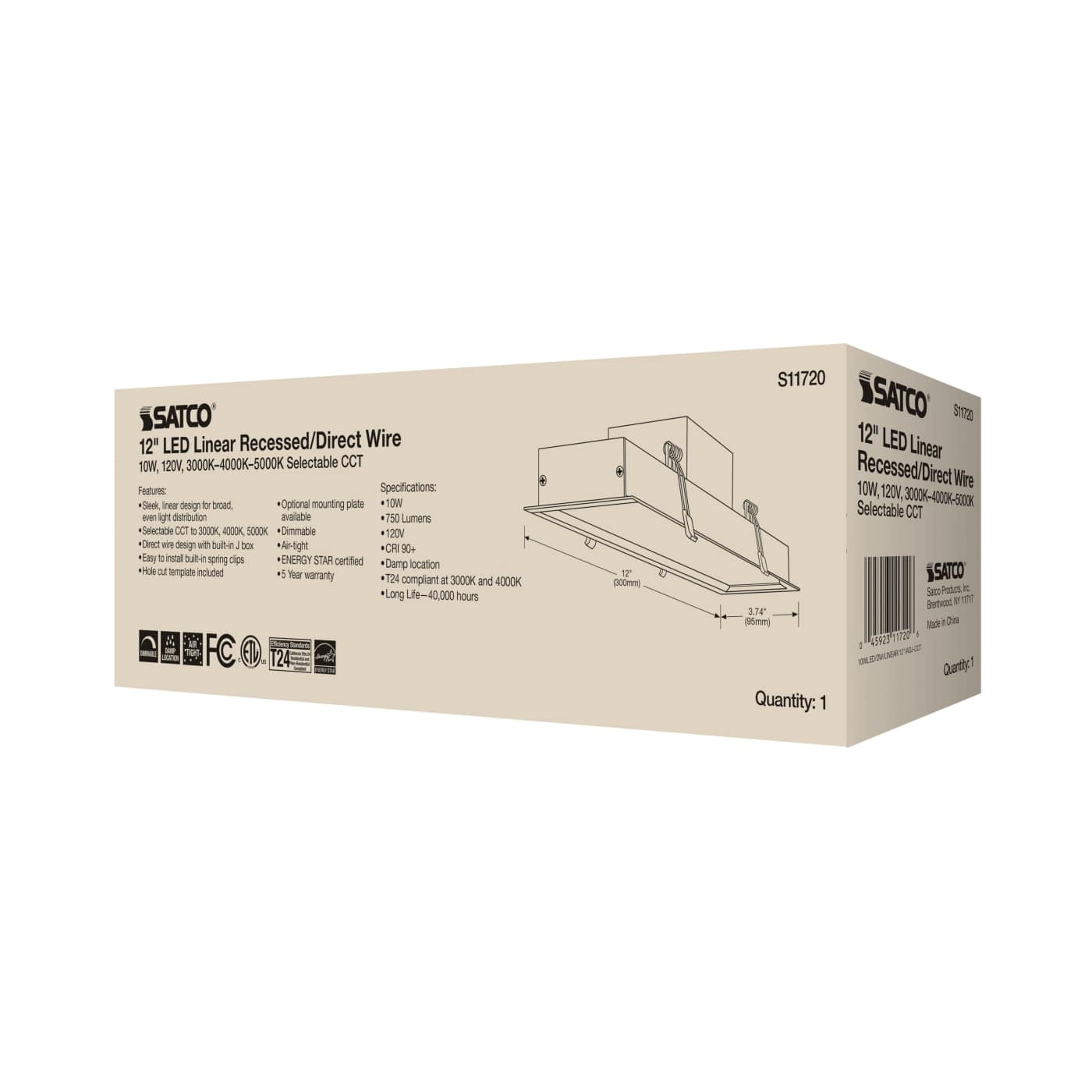 10WLED/DW/LINEAR/12"/ADJ-CCT - S11720