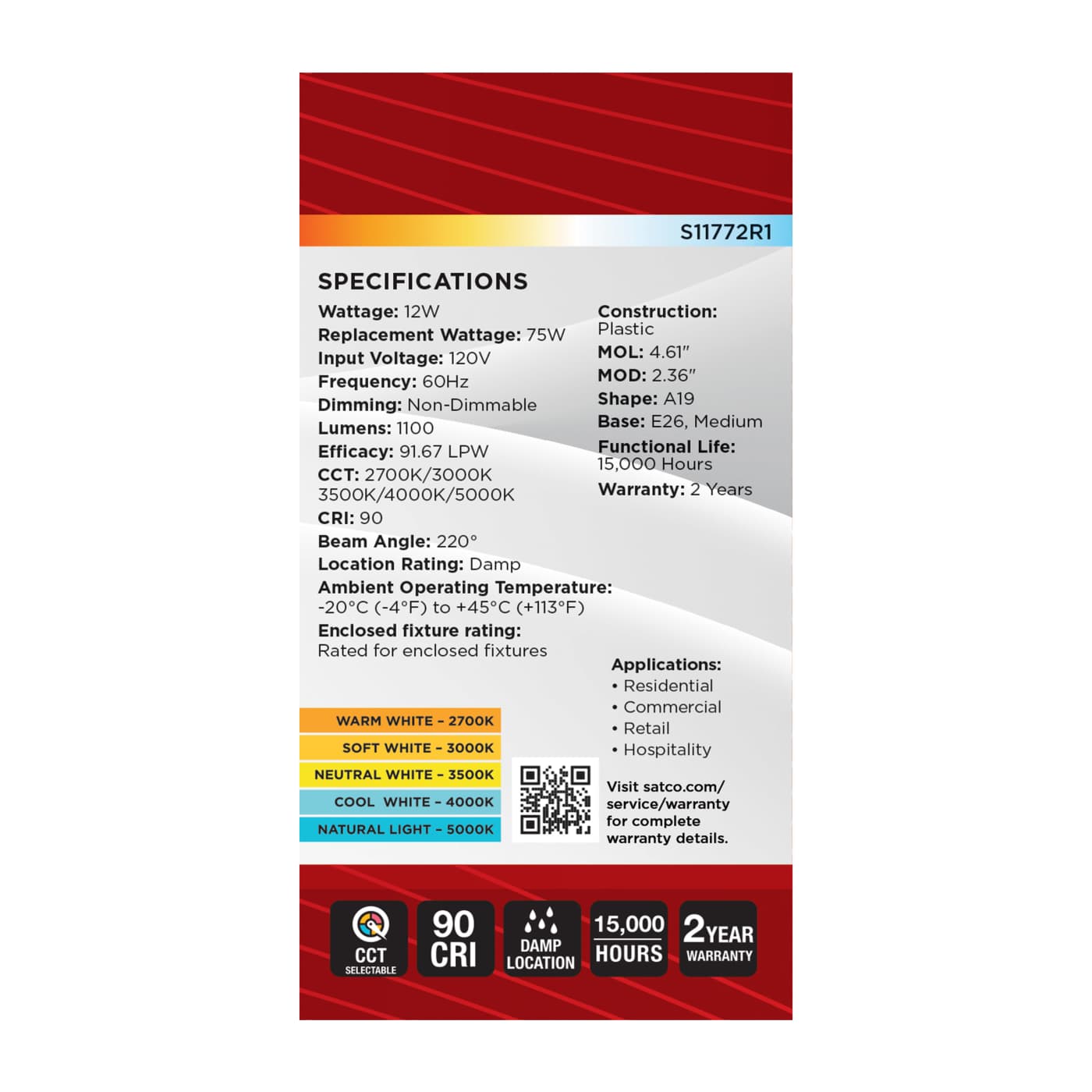 12A19L/9CCT5/E26/PWHF - S11772R1