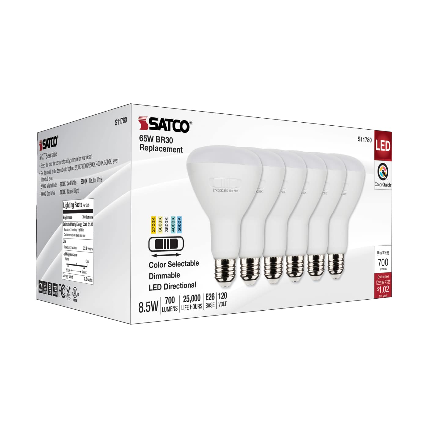 8.5BR30/LED/5CCT/E26/120V/6PK - S11780